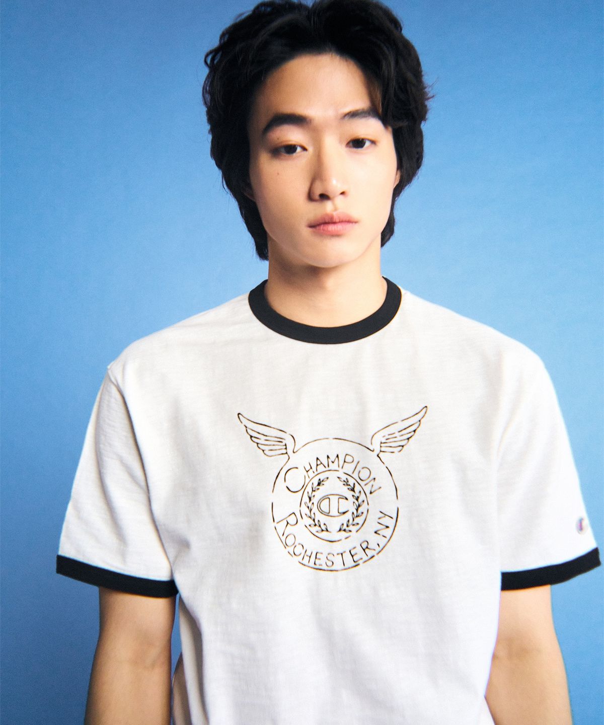 챔피온(CHAMPION) 헤리티지 로체스터 링거 티셔츠 White
