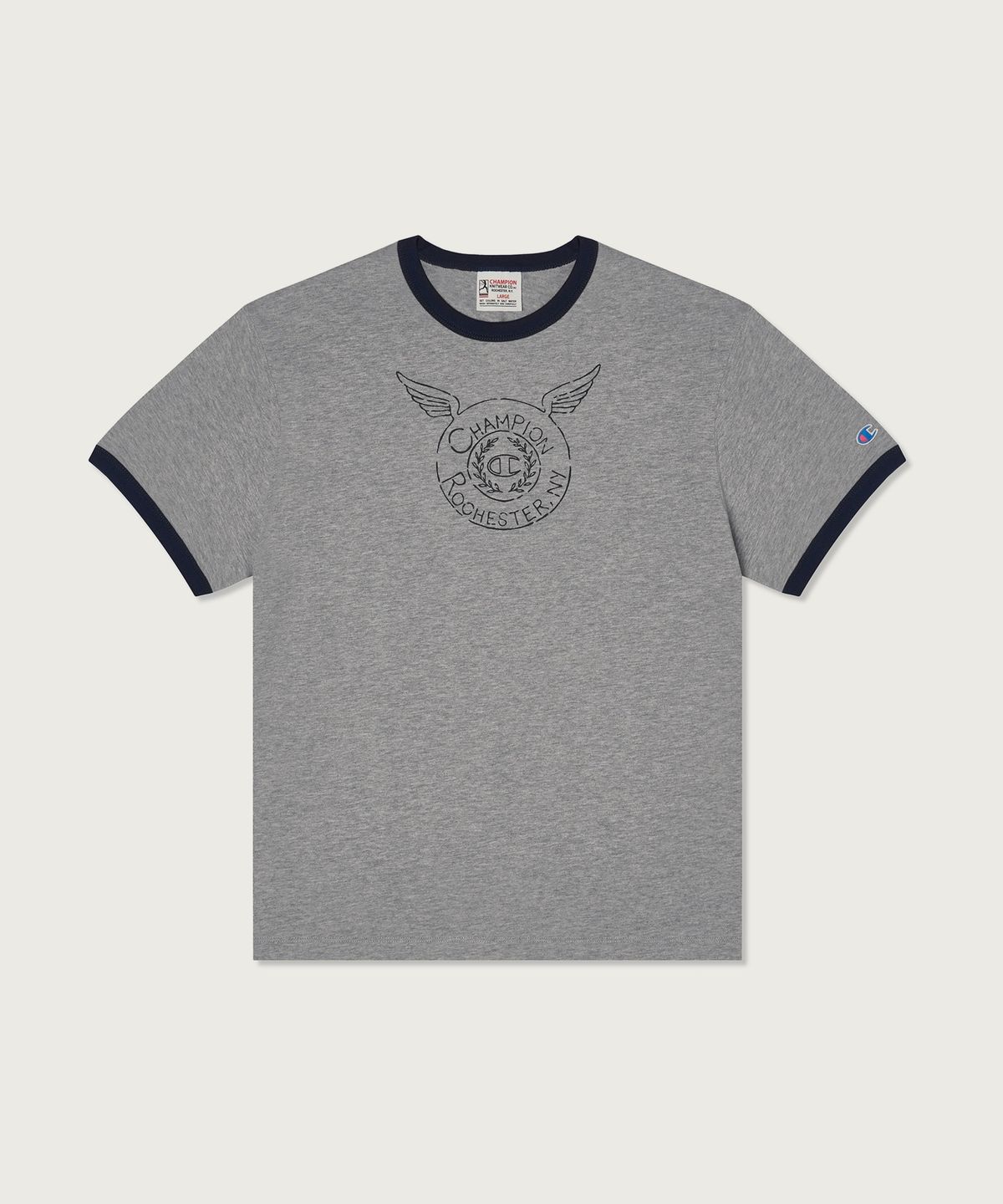 챔피온(CHAMPION) 헤리티지 로체스터 링거 티셔츠 Grey