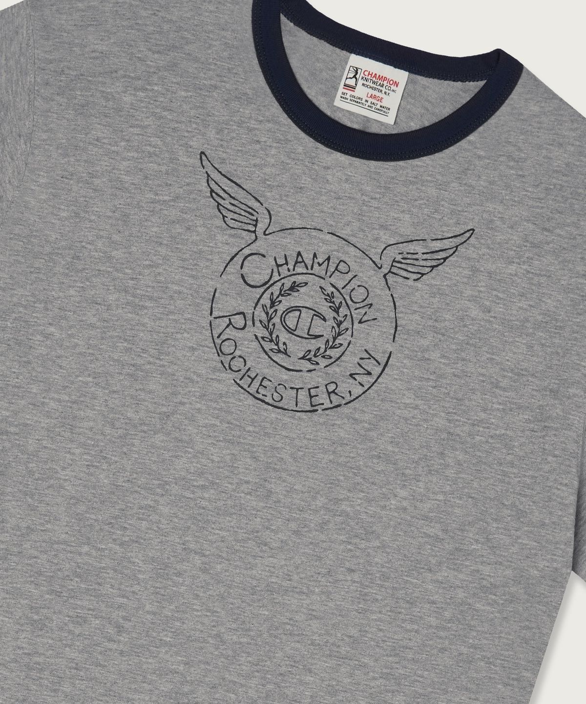 챔피온(CHAMPION) 헤리티지 로체스터 링거 티셔츠 Grey