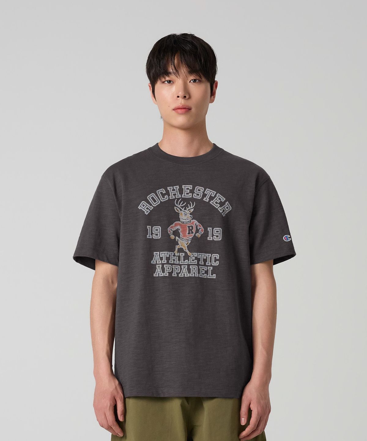 챔피온(CHAMPION) 헤리티지 애틀래틱 티셔츠 Charcoal