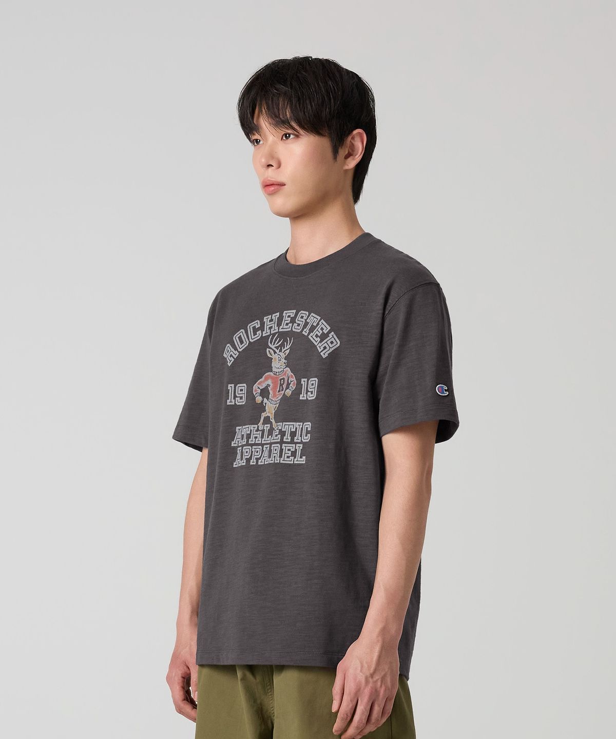 챔피온(CHAMPION) 헤리티지 애틀래틱 티셔츠 Charcoal