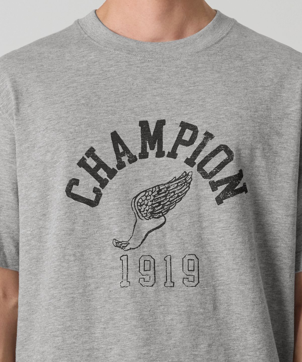 챔피온(CHAMPION) 헤리티지 윙풋 티셔츠 Grey