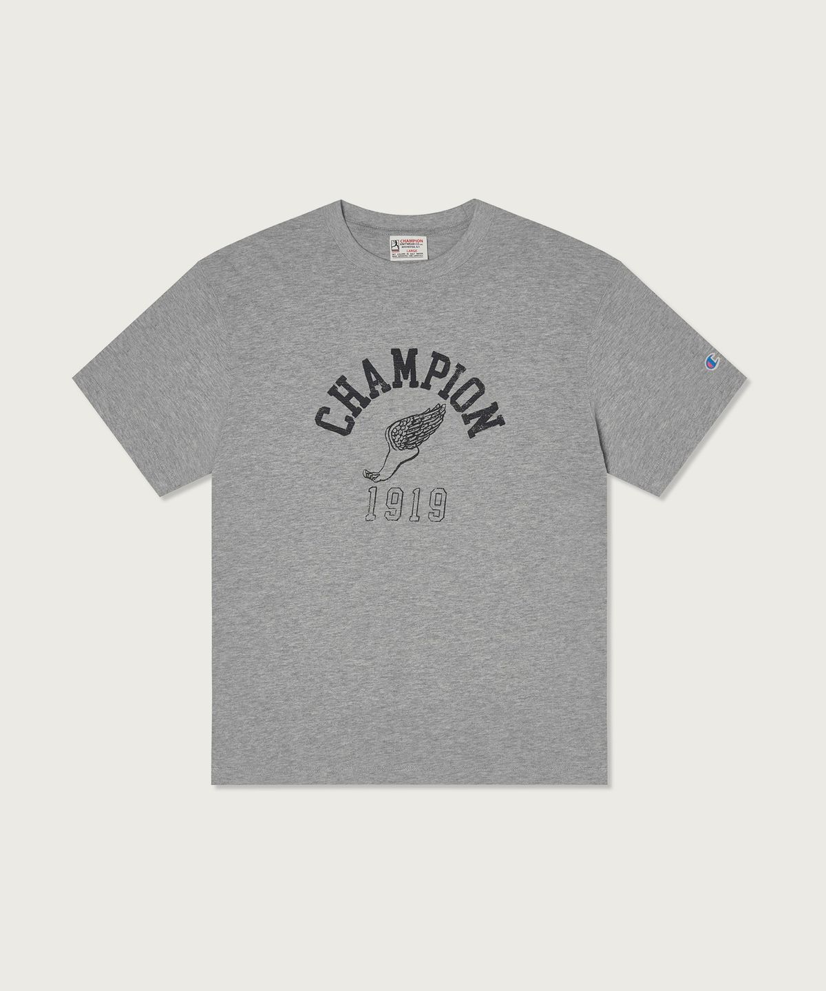 챔피온(CHAMPION) 헤리티지 윙풋 티셔츠 Grey