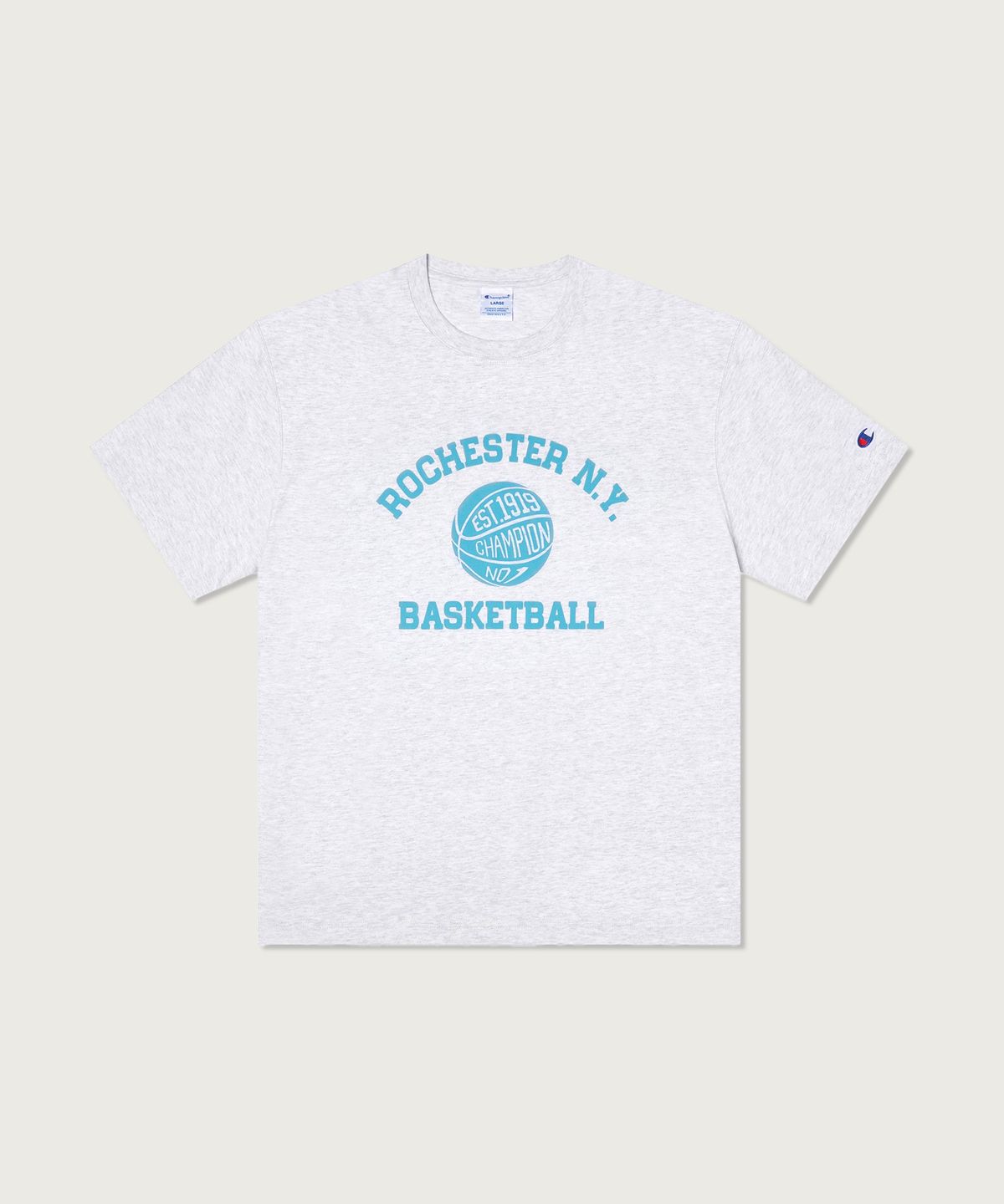 챔피온(CHAMPION) 바스켓볼 프린트 티셔츠 Light Grey