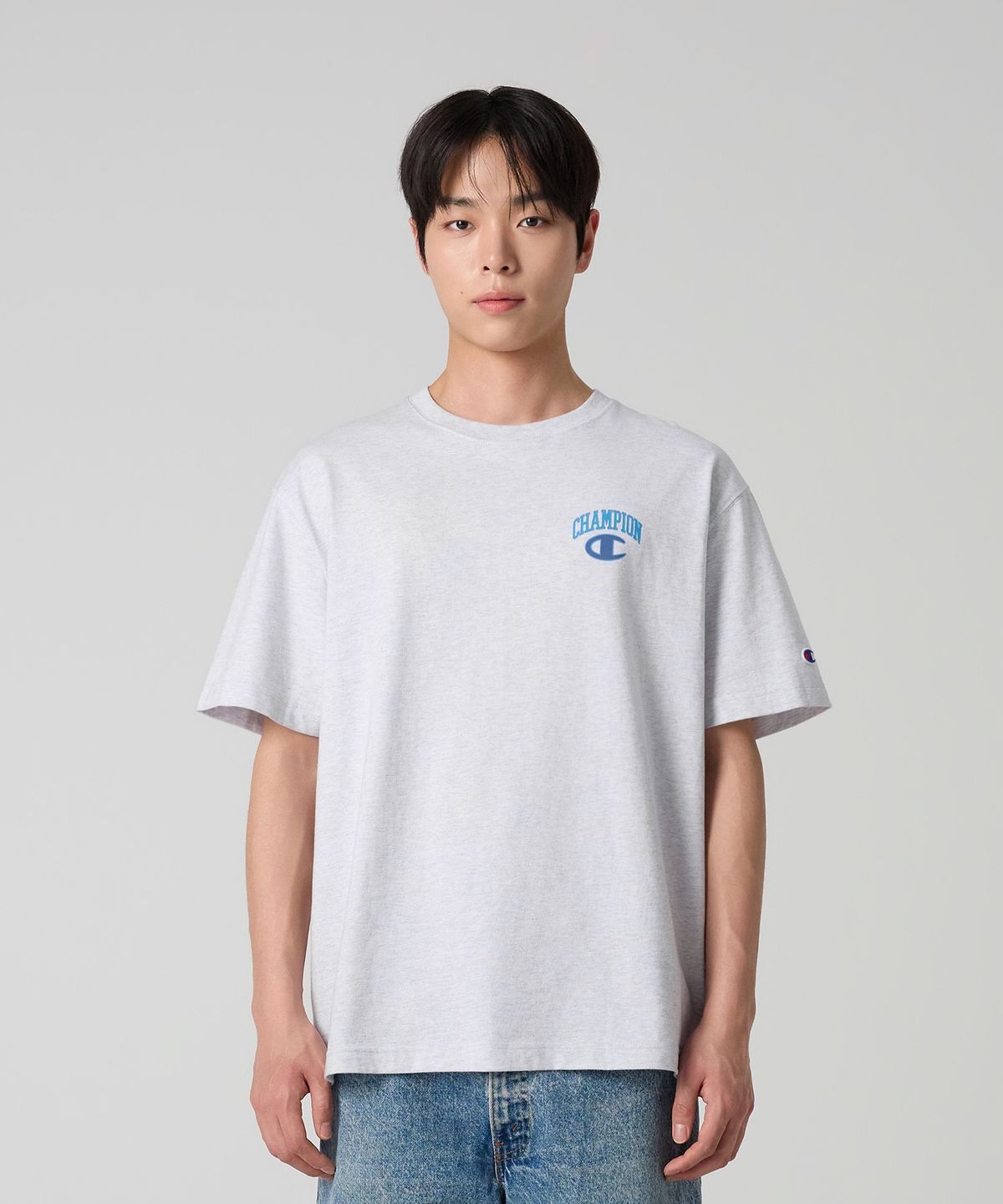 챔피온(CHAMPION) NY C로고 티셔츠 Light Grey
