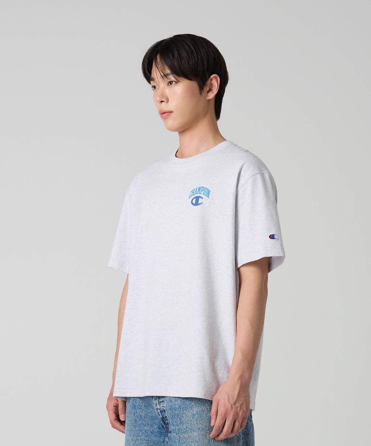 챔피온(CHAMPION) NY C로고 티셔츠 Light Grey