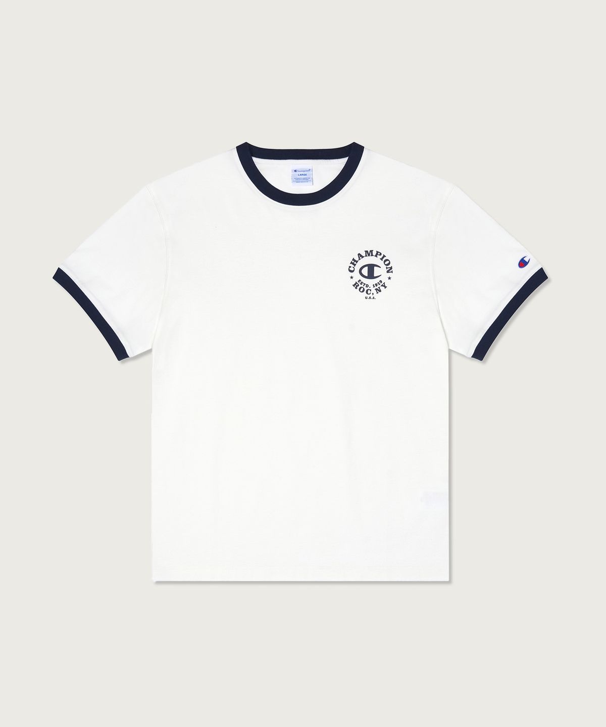챔피온(CHAMPION) 그래픽 프린트 링거 티셔츠 White