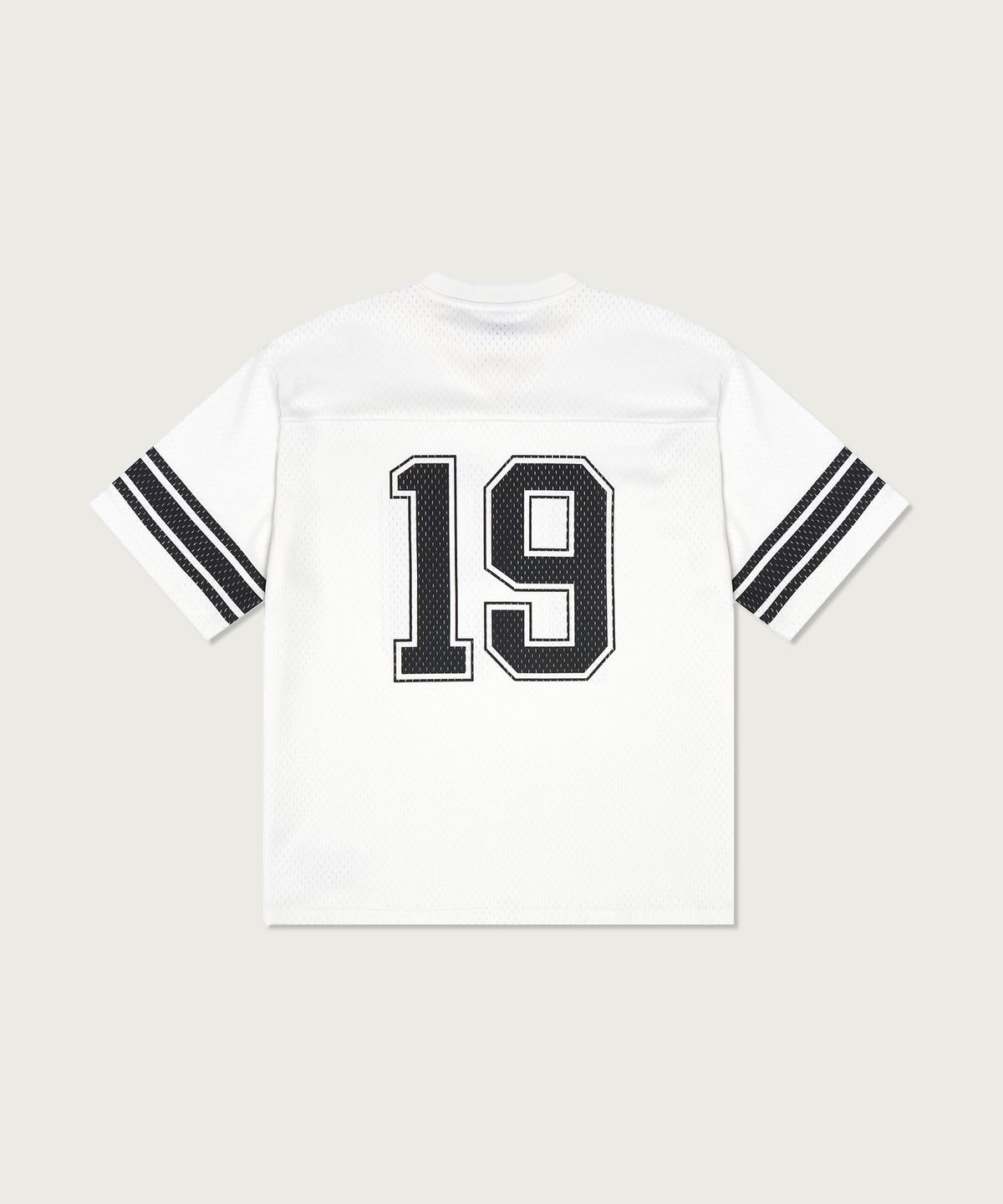 챔피온(CHAMPION) 넘버링 메쉬 풋볼 저지 티셔츠 White