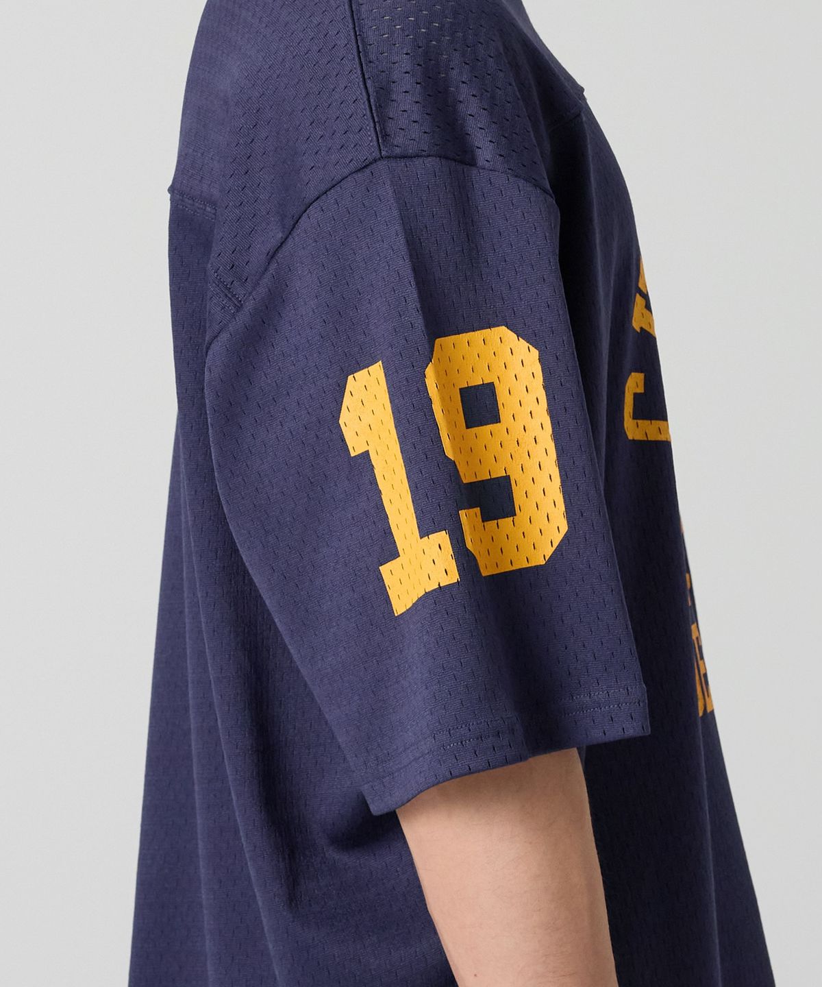 챔피온(CHAMPION) 컬리지 메쉬 풋볼 저지 티셔츠 Navy