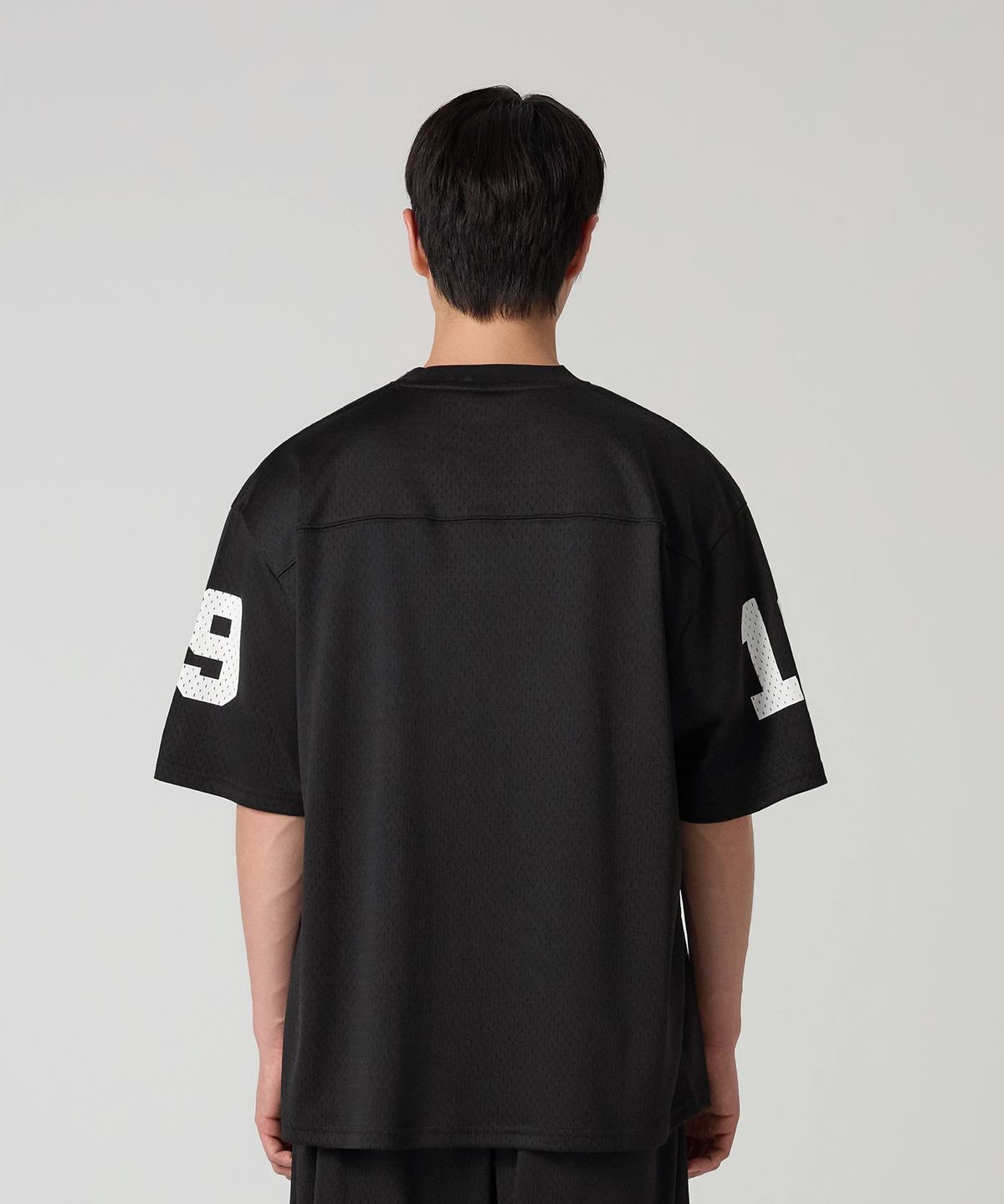 챔피온(CHAMPION) 컬리지 메쉬 풋볼 저지 티셔츠 Black
