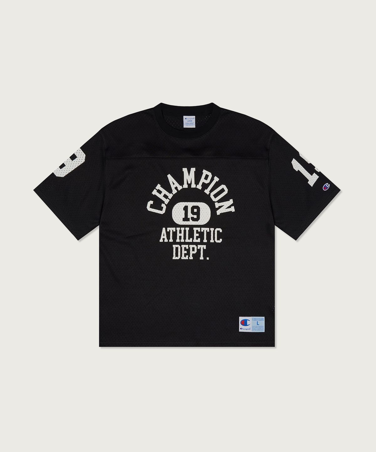 챔피온(CHAMPION) 컬리지 메쉬 풋볼 저지 티셔츠 Black