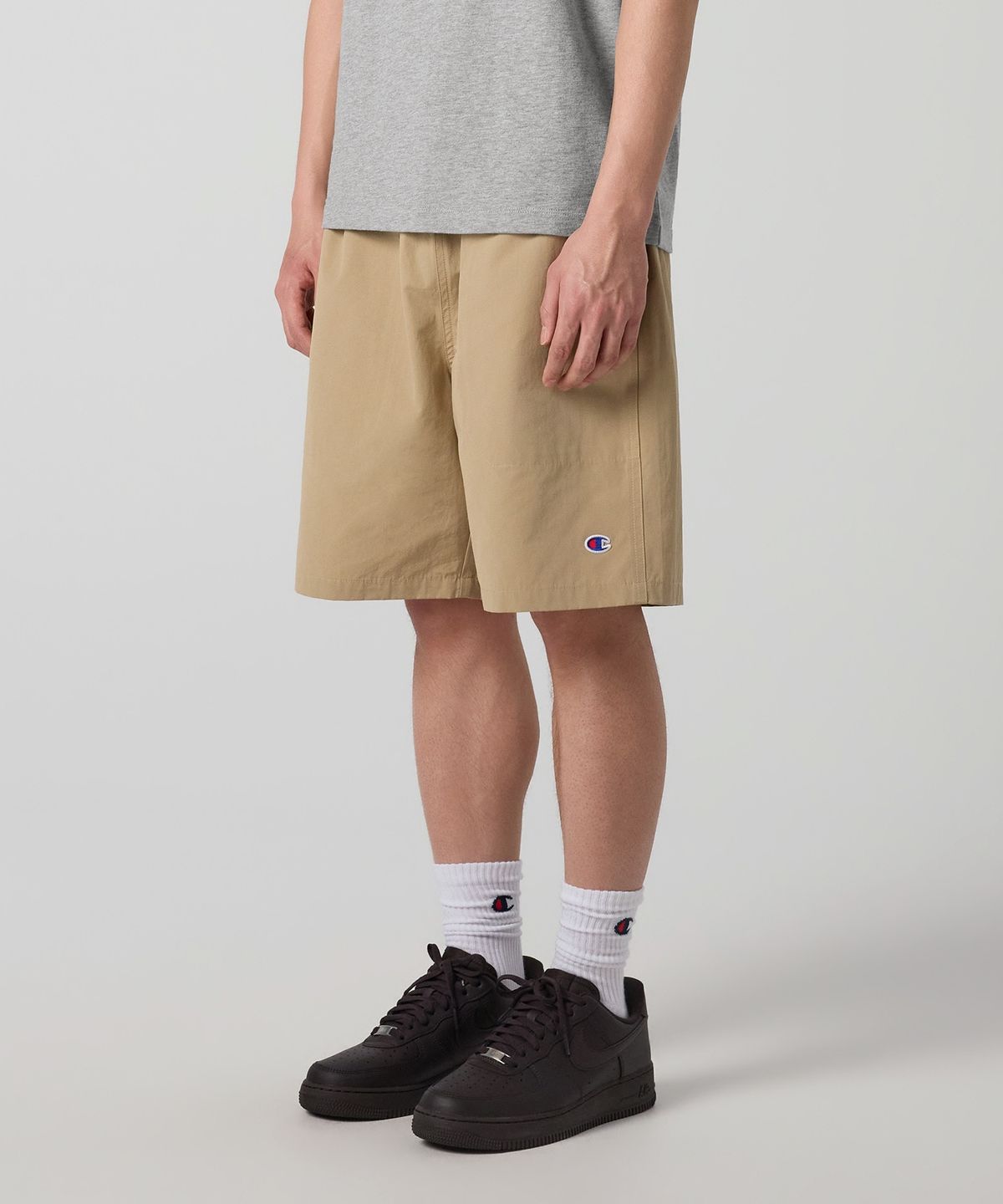 챔피온(CHAMPION) C로고 우븐 쇼츠 Beige