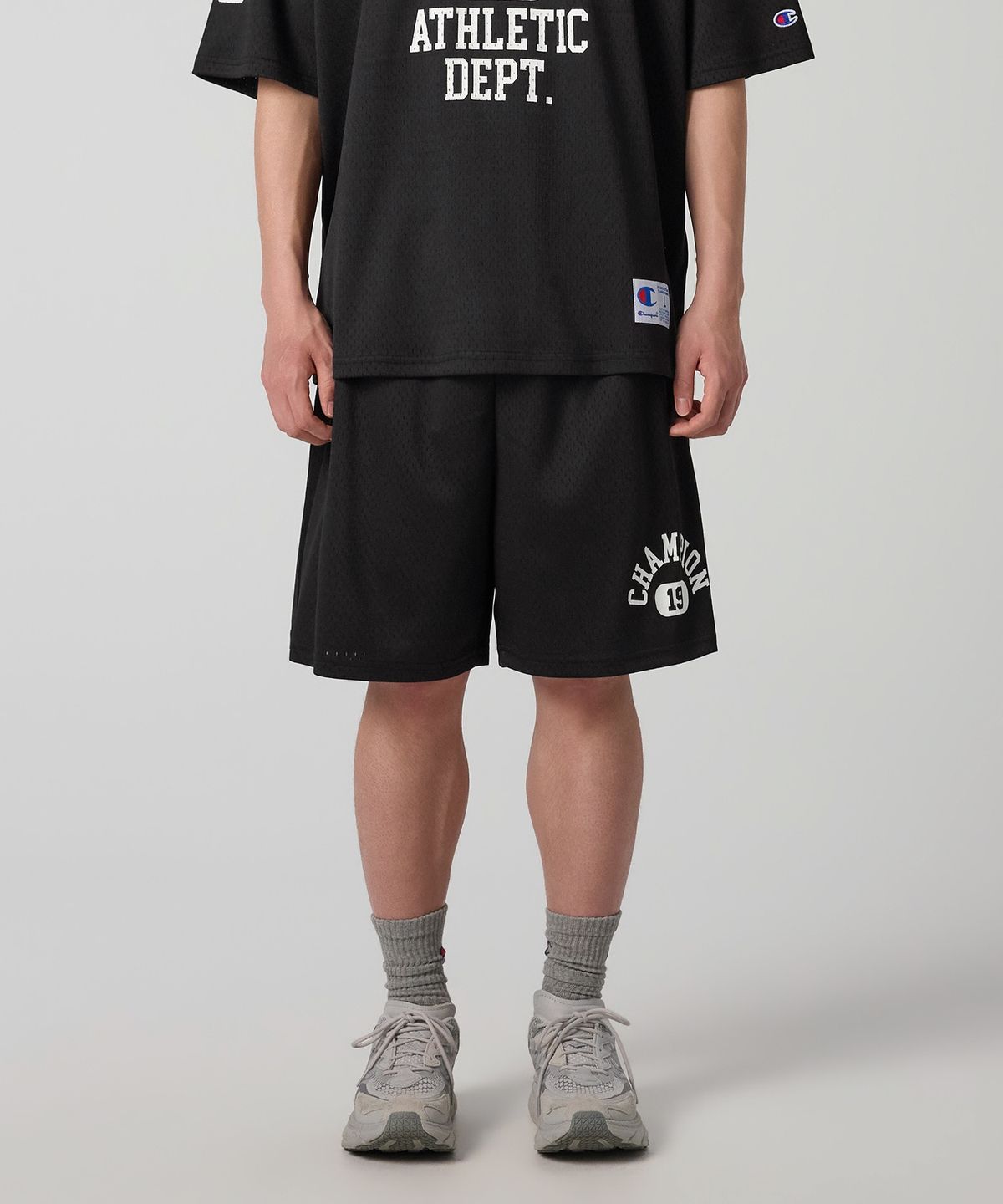 챔피온(CHAMPION) 바스켓볼 메쉬 쇼츠 Black