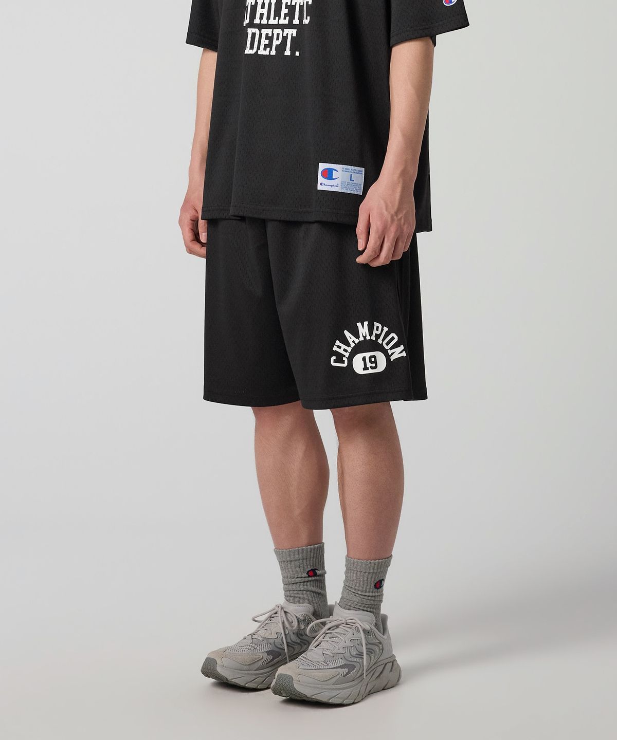 챔피온(CHAMPION) 바스켓볼 메쉬 쇼츠 Black