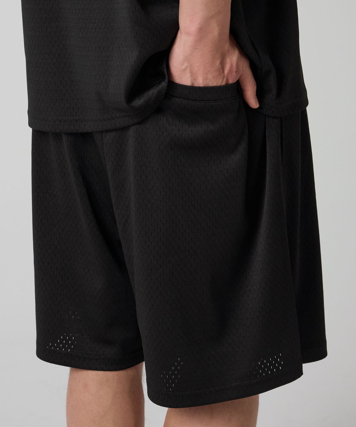 챔피온(CHAMPION) 바스켓볼 메쉬 쇼츠 Black