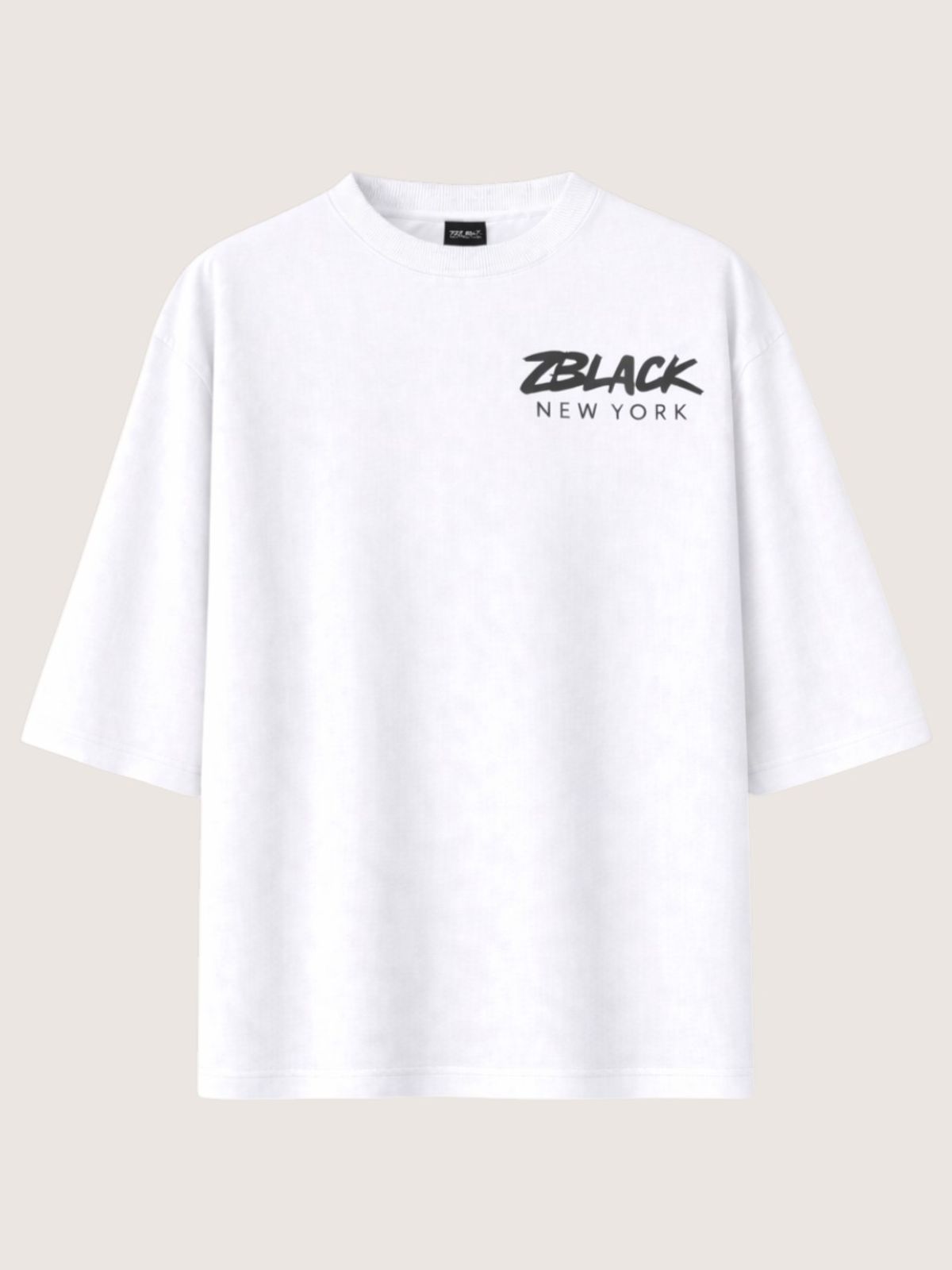 지블랙(ZBLACK) 패션위크 시티 뉴욕 7부 티셔츠(WHITE)