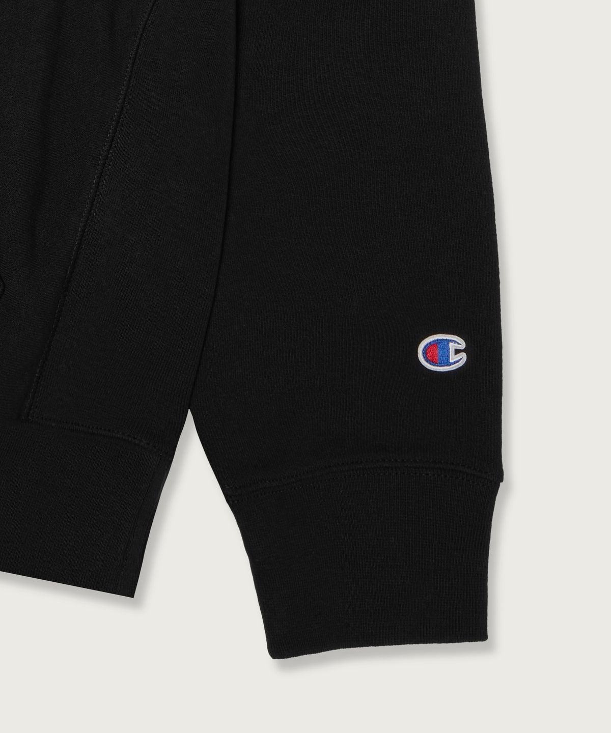 챔피온(CHAMPION) 리버스위브 루즈핏 후드 티셔츠 Black