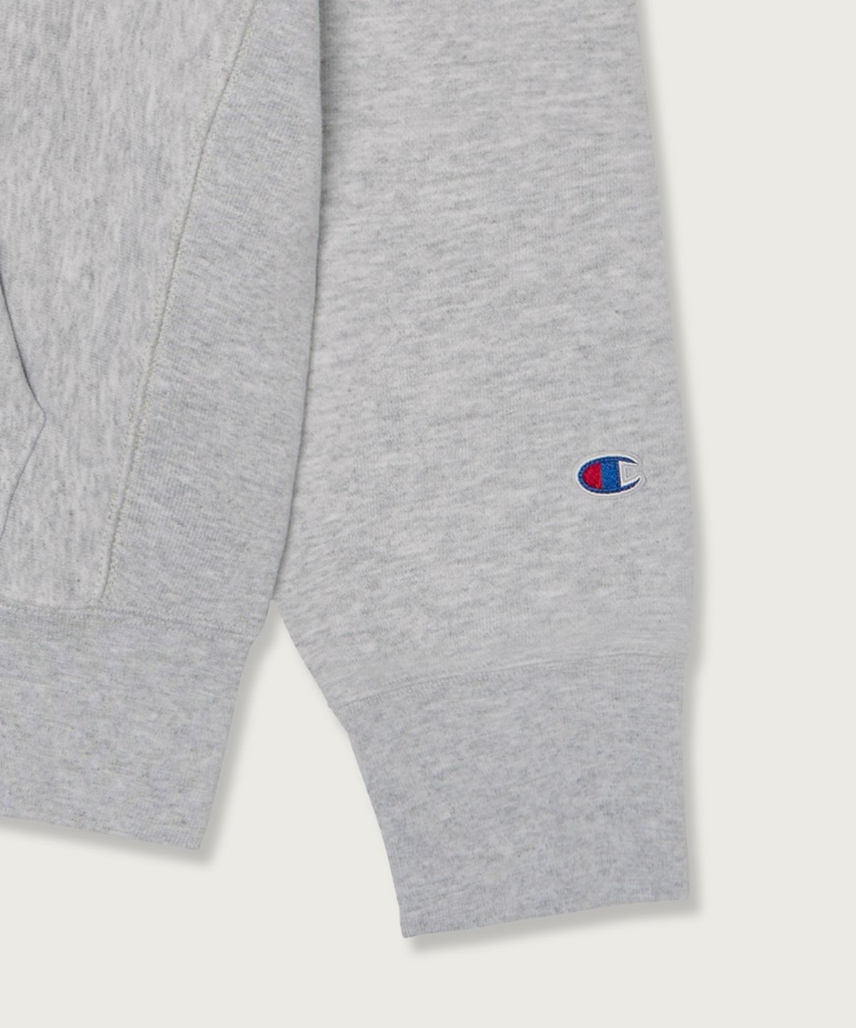 챔피온(CHAMPION) 리버스위브 루즈핏 컬리지 후드 티셔츠 Light Grey