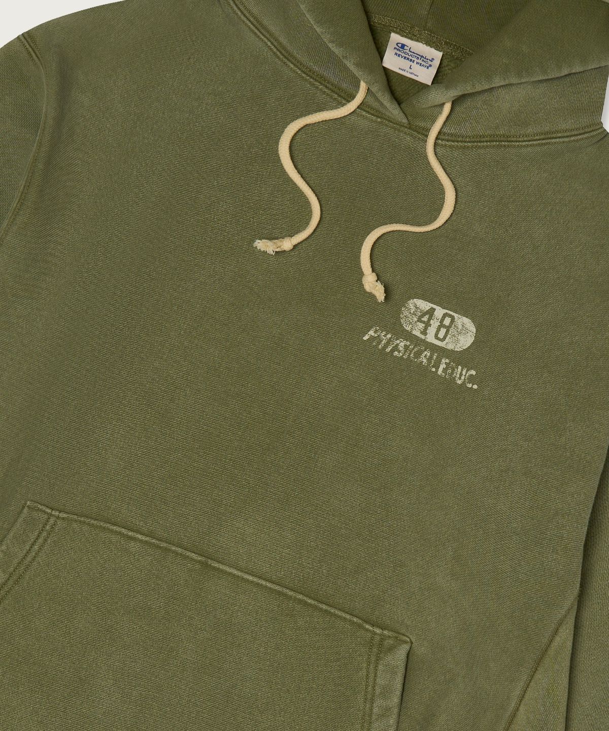 챔피온(CHAMPION) 리버스위브 루즈핏 컬리지 후드 티셔츠 Olive