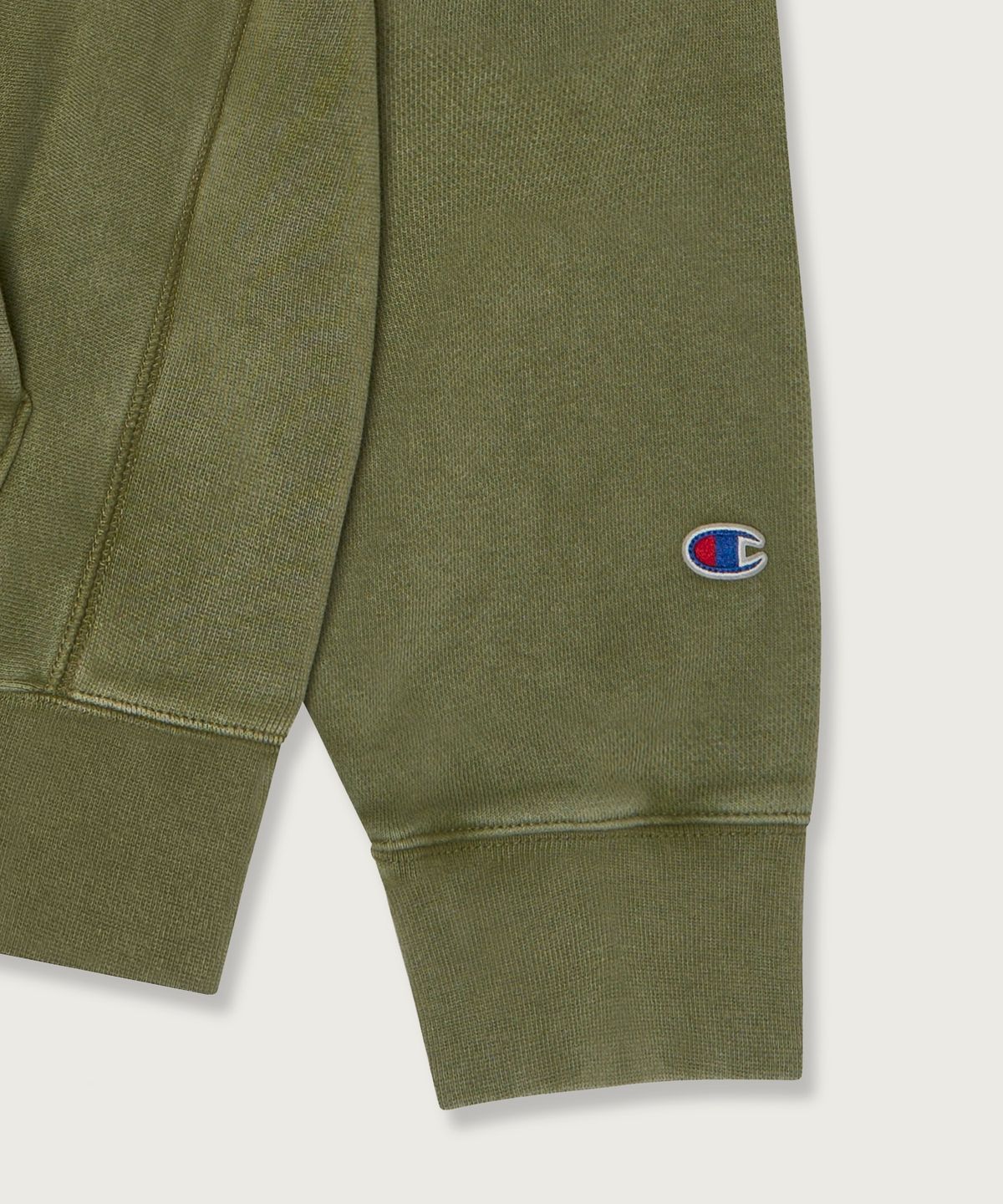 챔피온(CHAMPION) 리버스위브 루즈핏 컬리지 후드 티셔츠 Olive