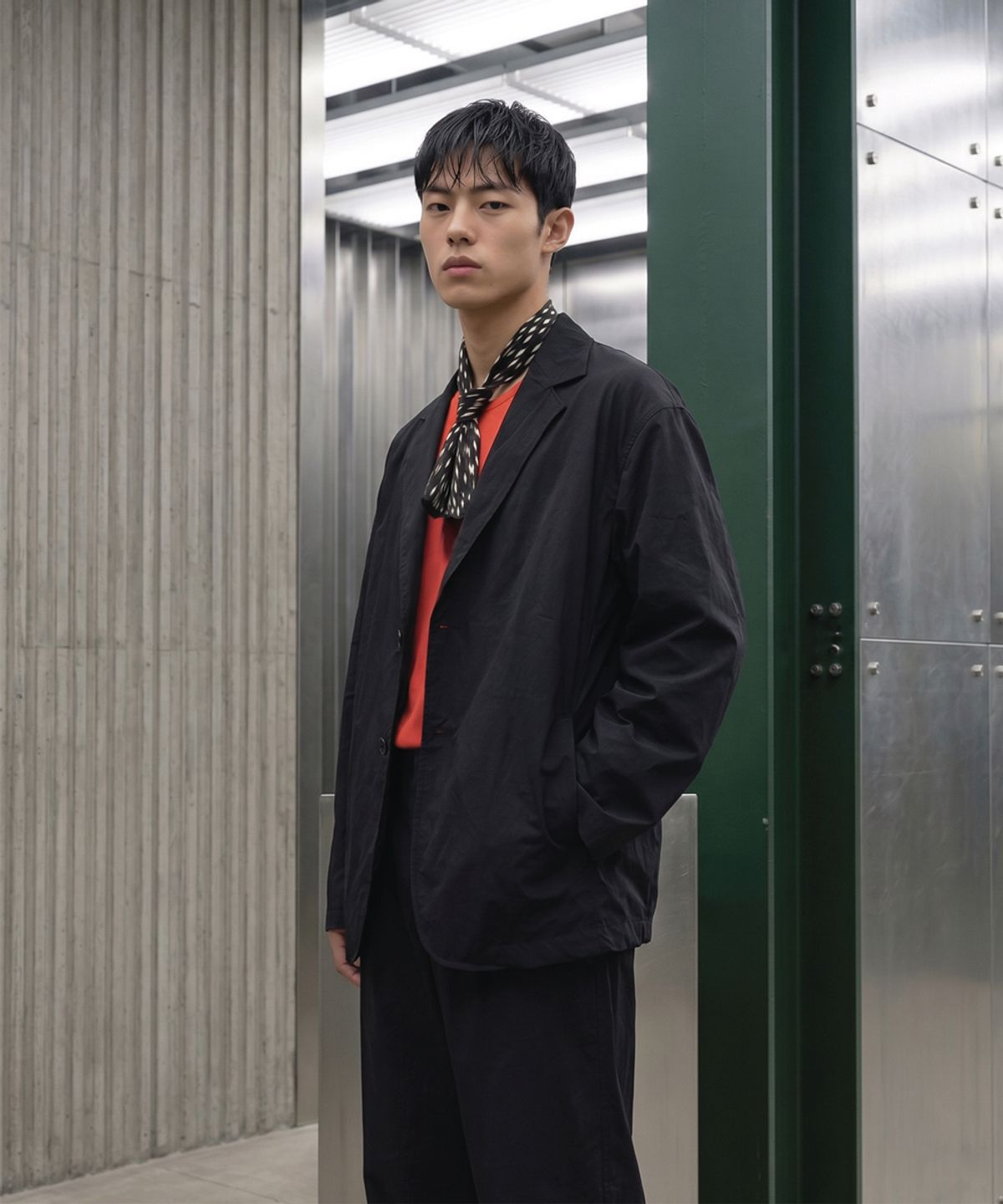 발루트(BALLUTE) IRREGULAR CIRCLE SCARF (BLACK)
