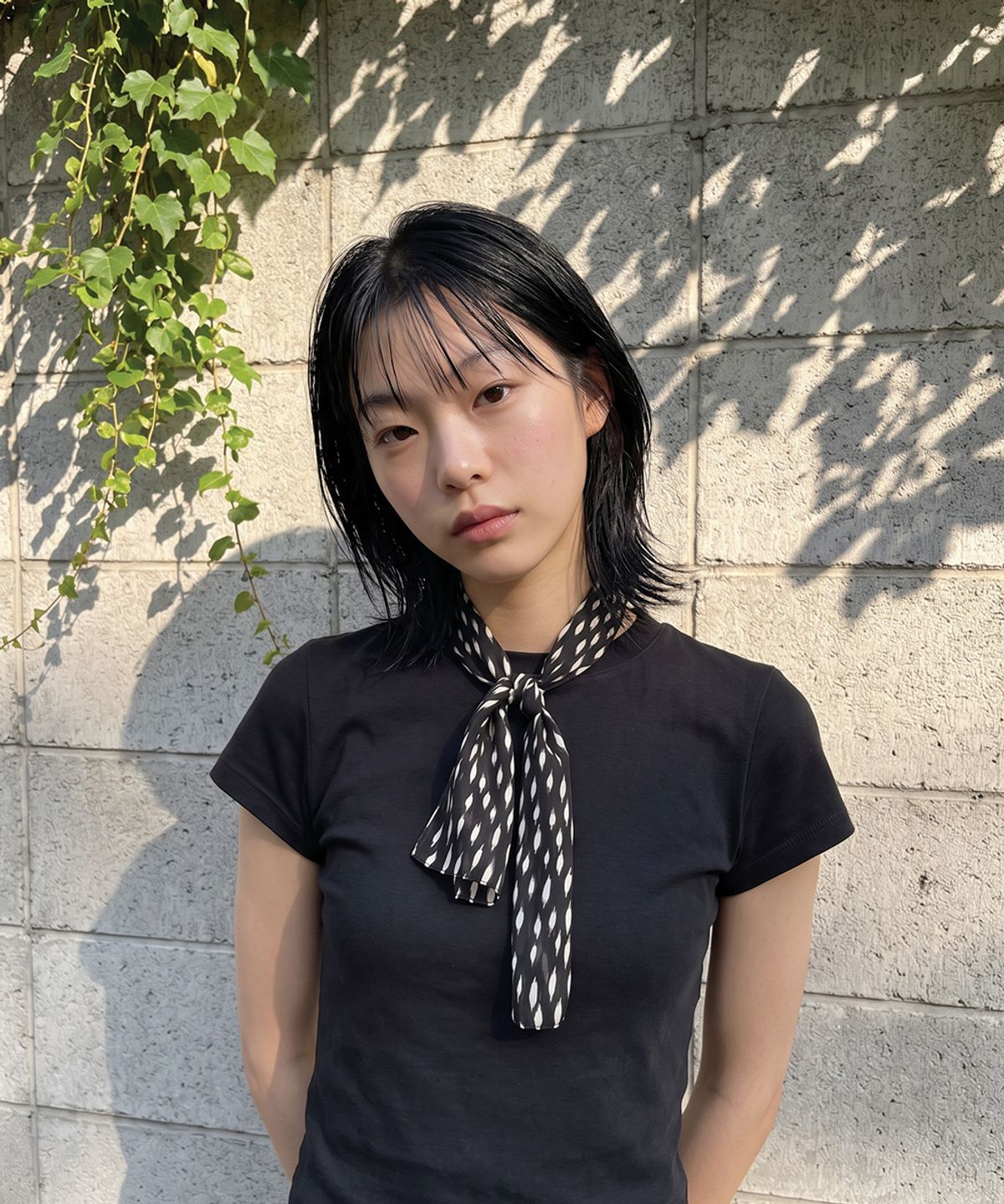 발루트(BALLUTE) IRREGULAR CIRCLE SCARF (BLACK)