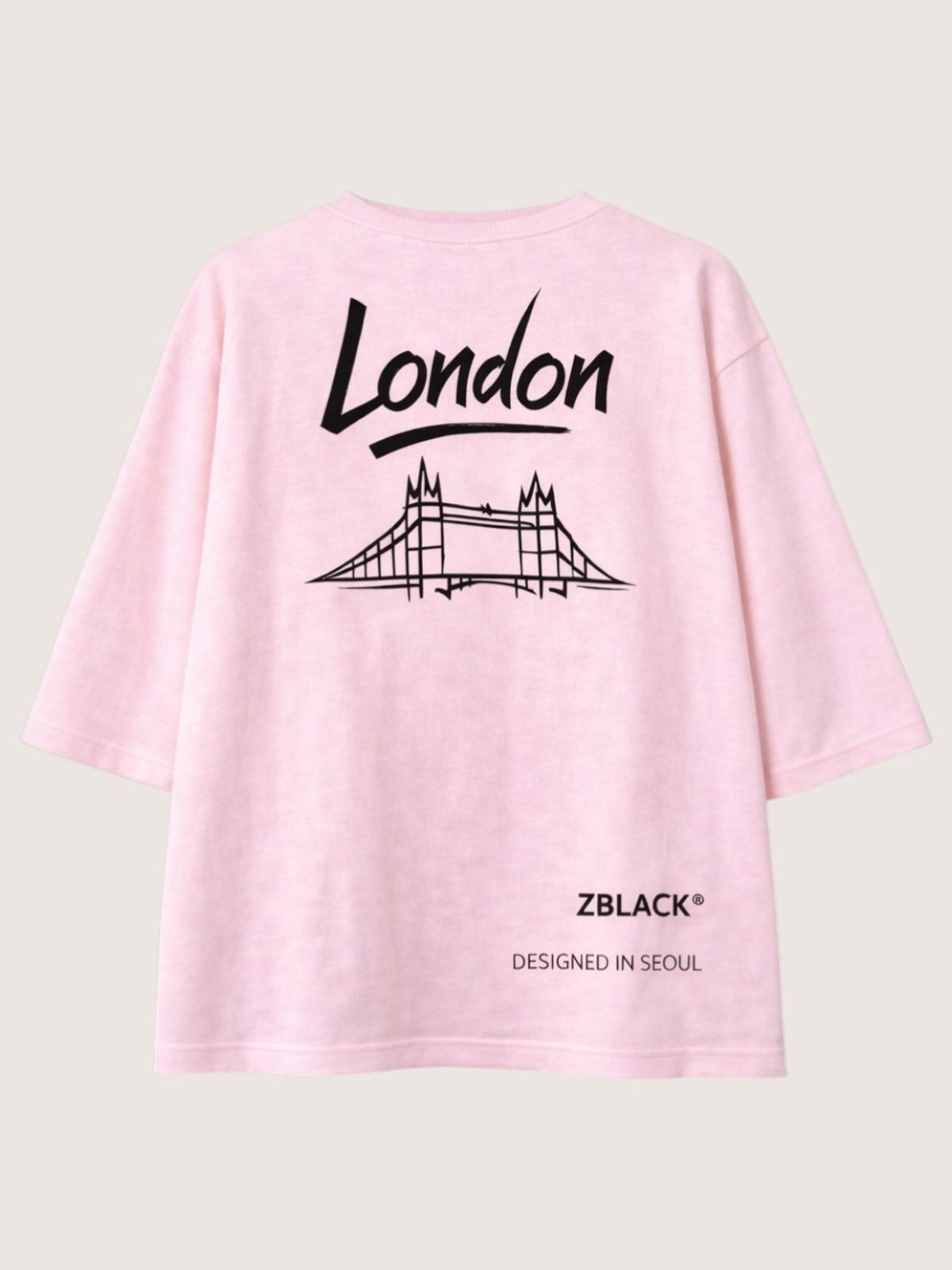 지블랙(ZBLACK) 패션위크 시티 런던 7부 티셔츠(PINK)