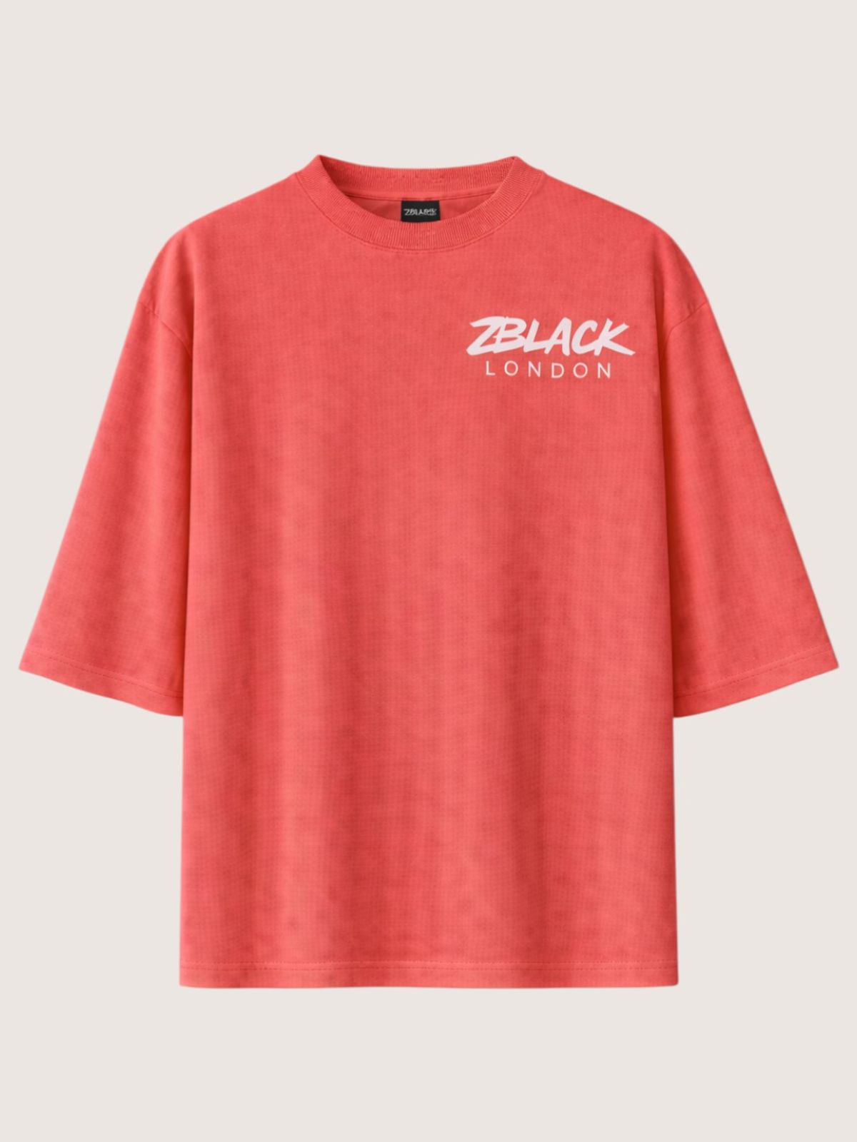 지블랙(ZBLACK) 패션위크 시티 런던 7부 티셔츠(CORAL)