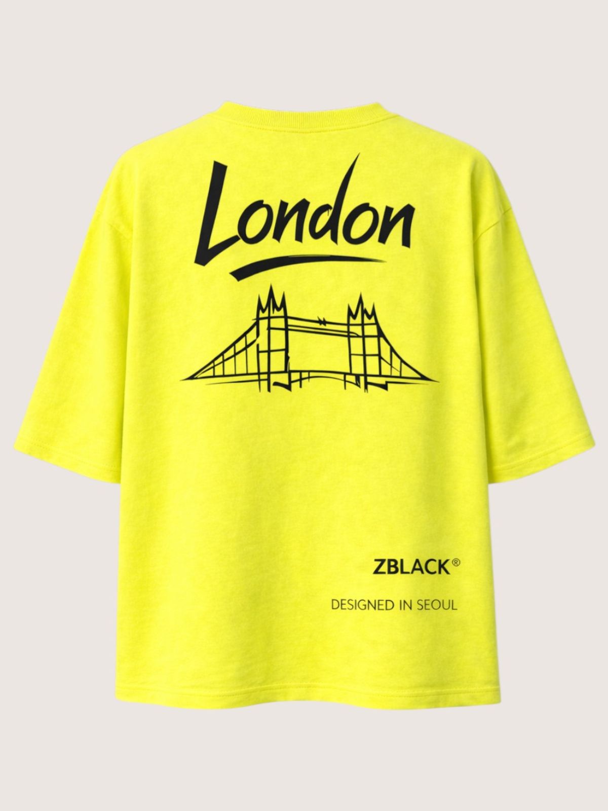지블랙(ZBLACK) 패션위크 시티 런던 7부 티셔츠(NEON YELLOW)