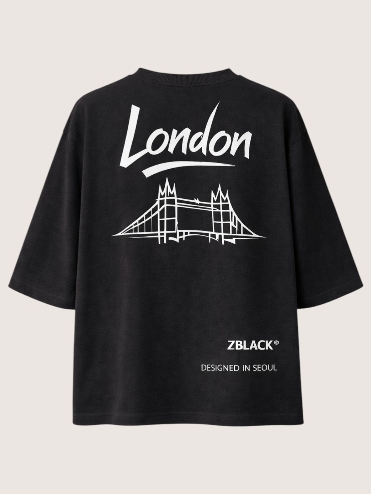 지블랙(ZBLACK) 패션위크 시티 런던 7부 티셔츠(BLACK)