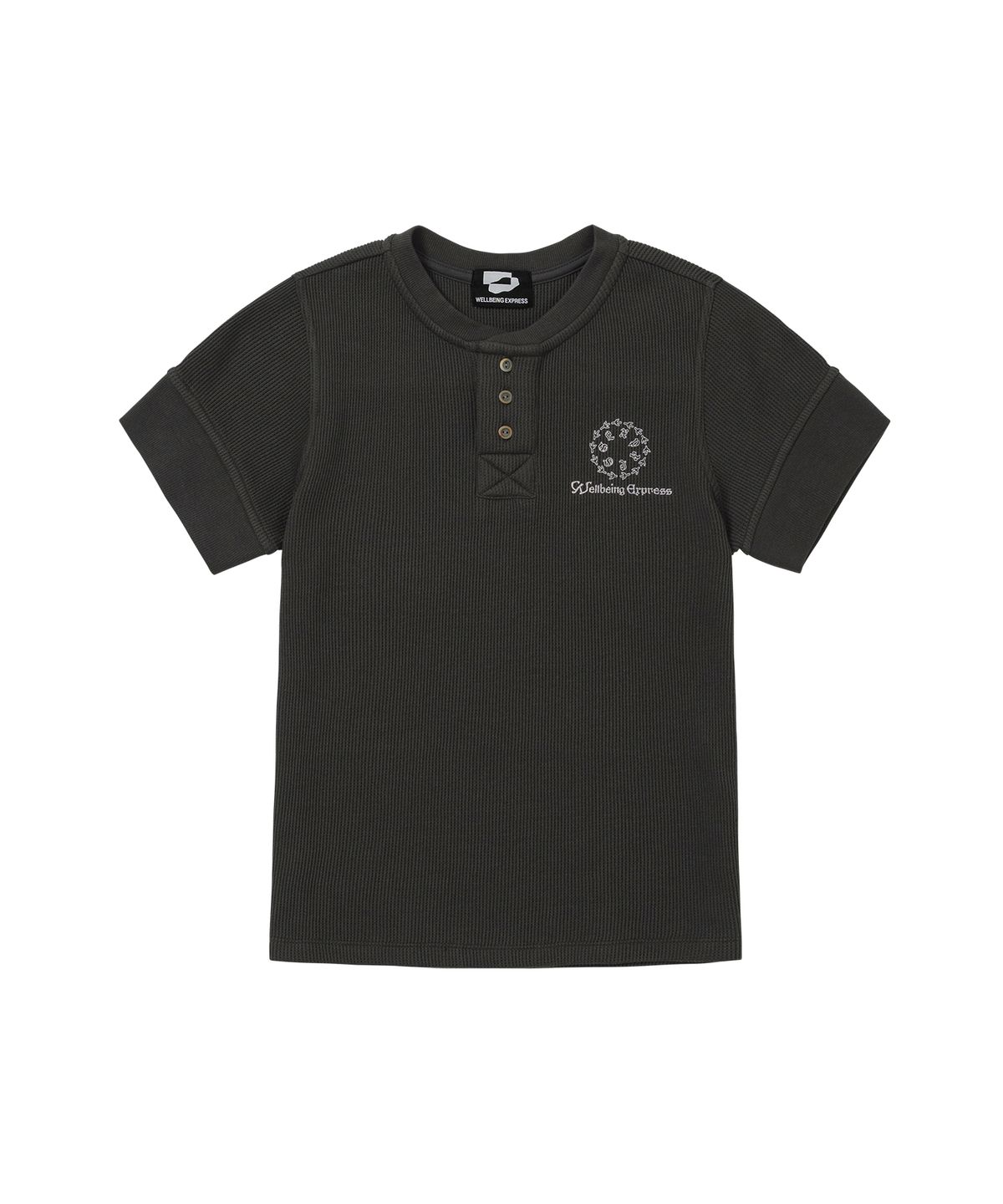웰빙익스프레스(WELLBEING EXPRESS) Waffle Half Sleeve Charcoal