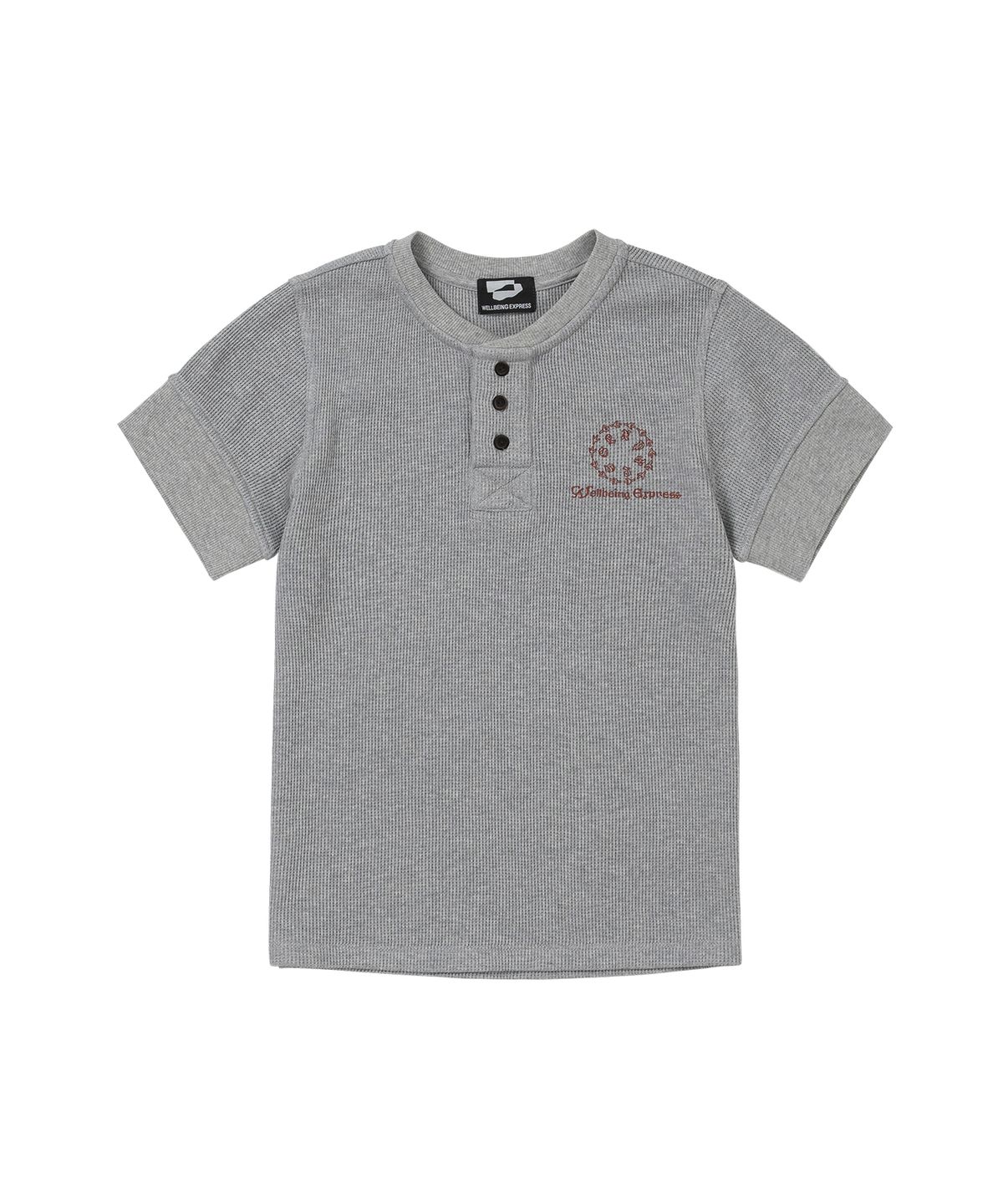 웰빙익스프레스(WELLBEING EXPRESS) Waffle Half Sleeve Melange Grey