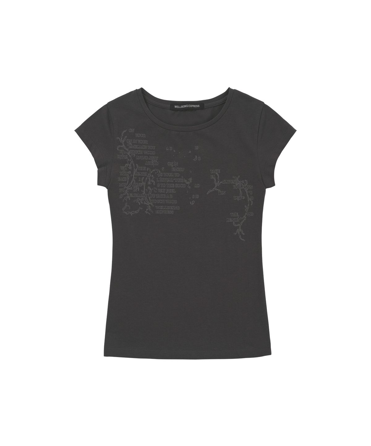 웰빙익스프레스(WELLBEING EXPRESS) Message Vine Half Sleeve Charcoal
