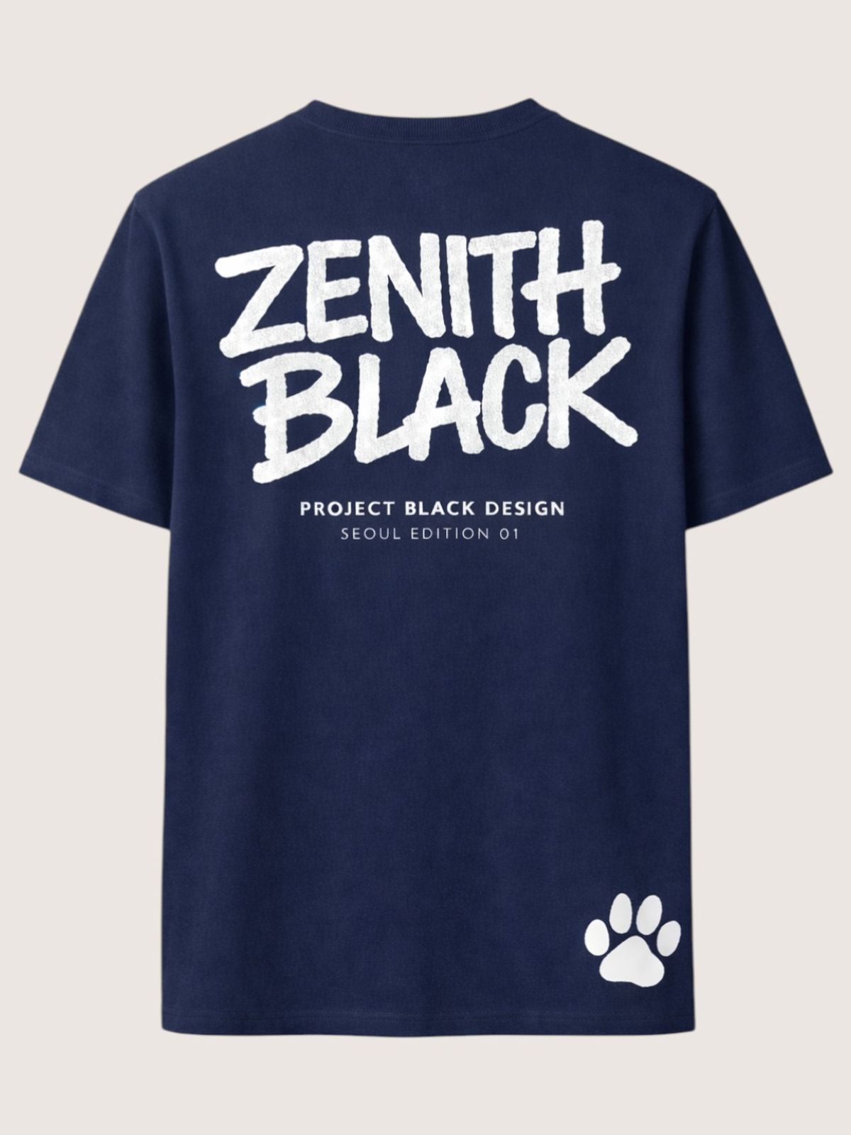 지블랙(ZBLACK) 제니스 블랙 오리지널 빅로고 오버핏 반팔(NAVY)