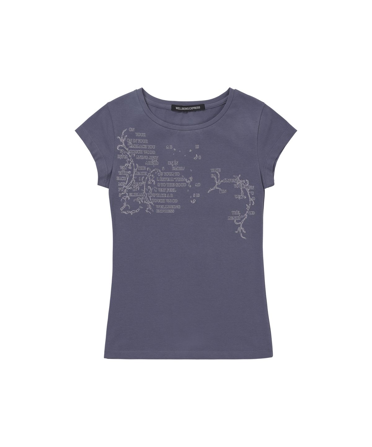 웰빙익스프레스(WELLBEING EXPRESS) Message Vine Half Sleeve Blue
