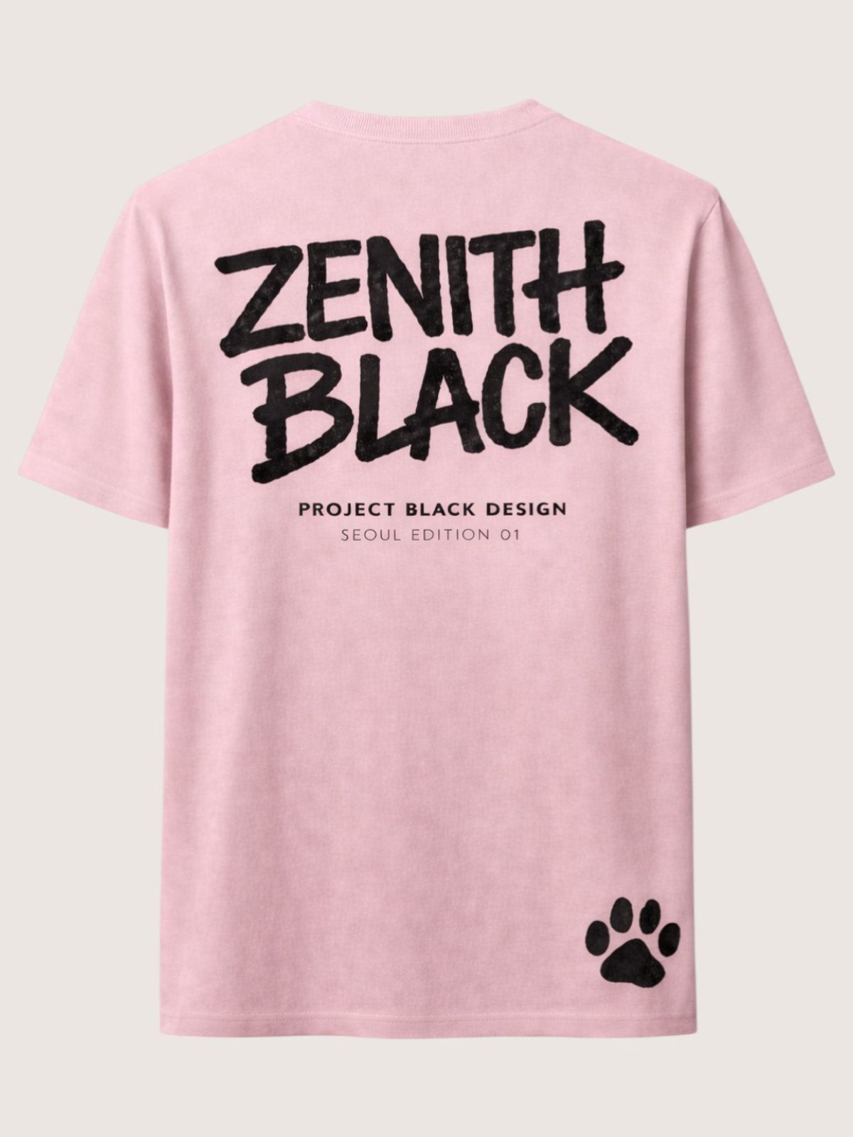 지블랙(ZBLACK) 제니스 블랙 오리지널 빅로고 오버핏 반팔(PINK)