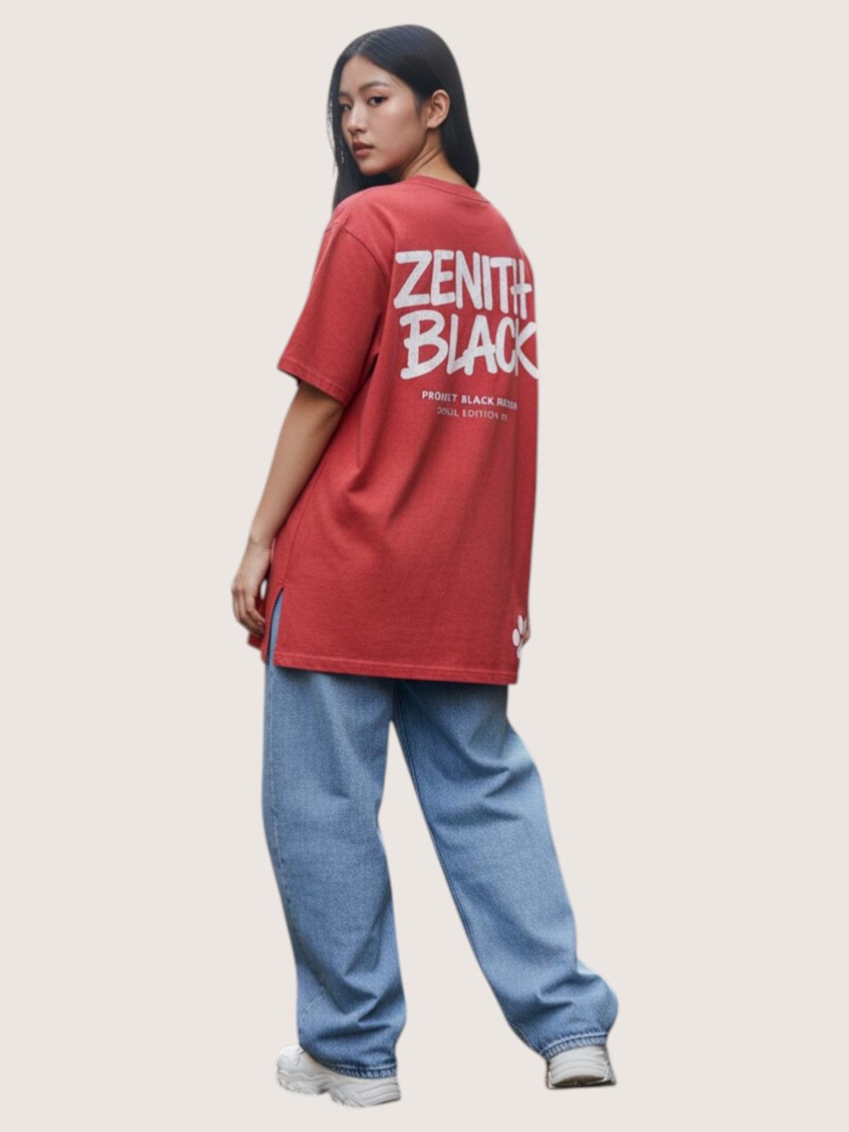 지블랙(ZBLACK) 제니스 블랙 오리지널 빅로고 오버핏 반팔(CORAL)