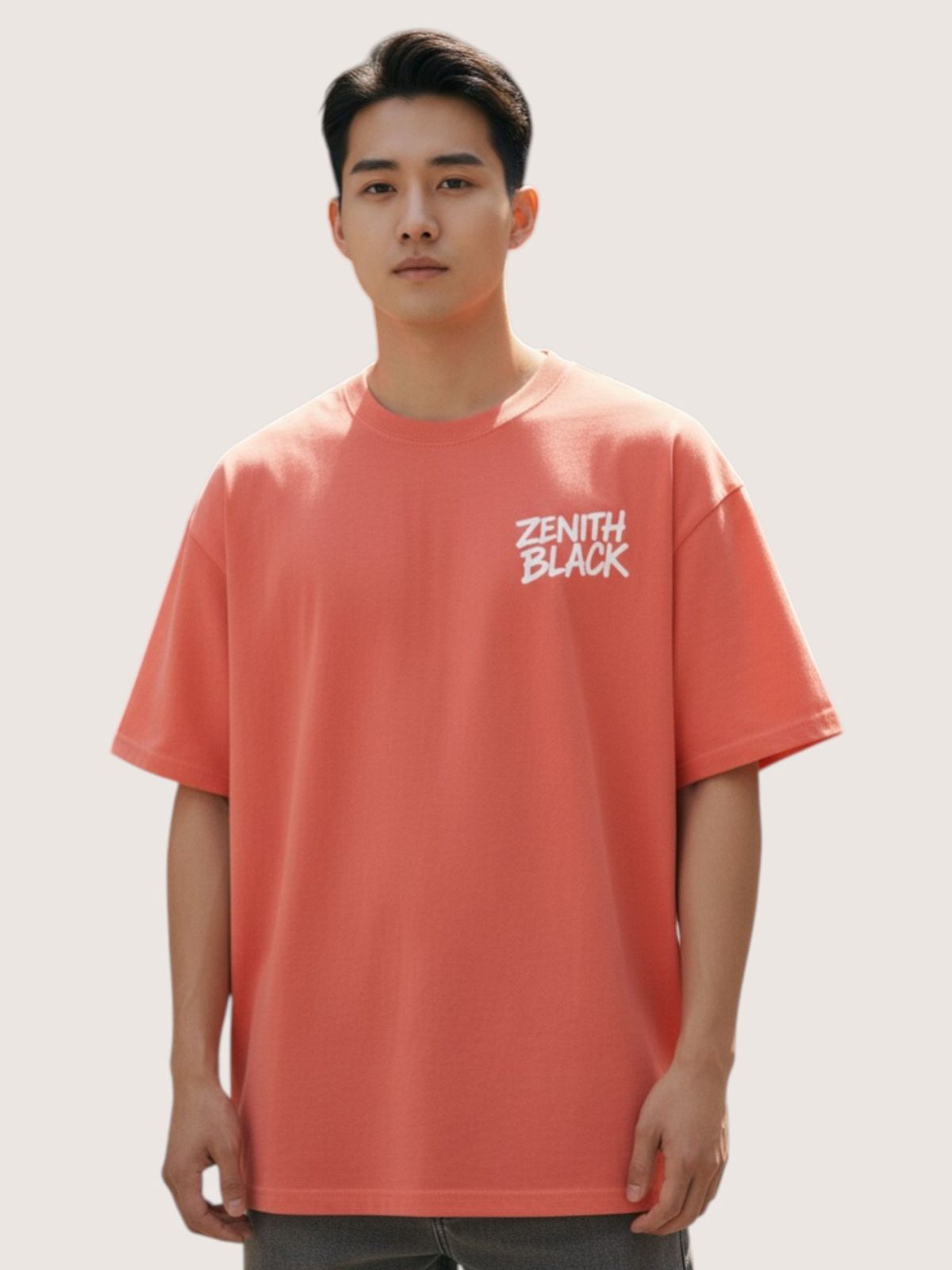 지블랙(ZBLACK) 제니스 블랙 오리지널 빅로고 오버핏 반팔(CORAL)