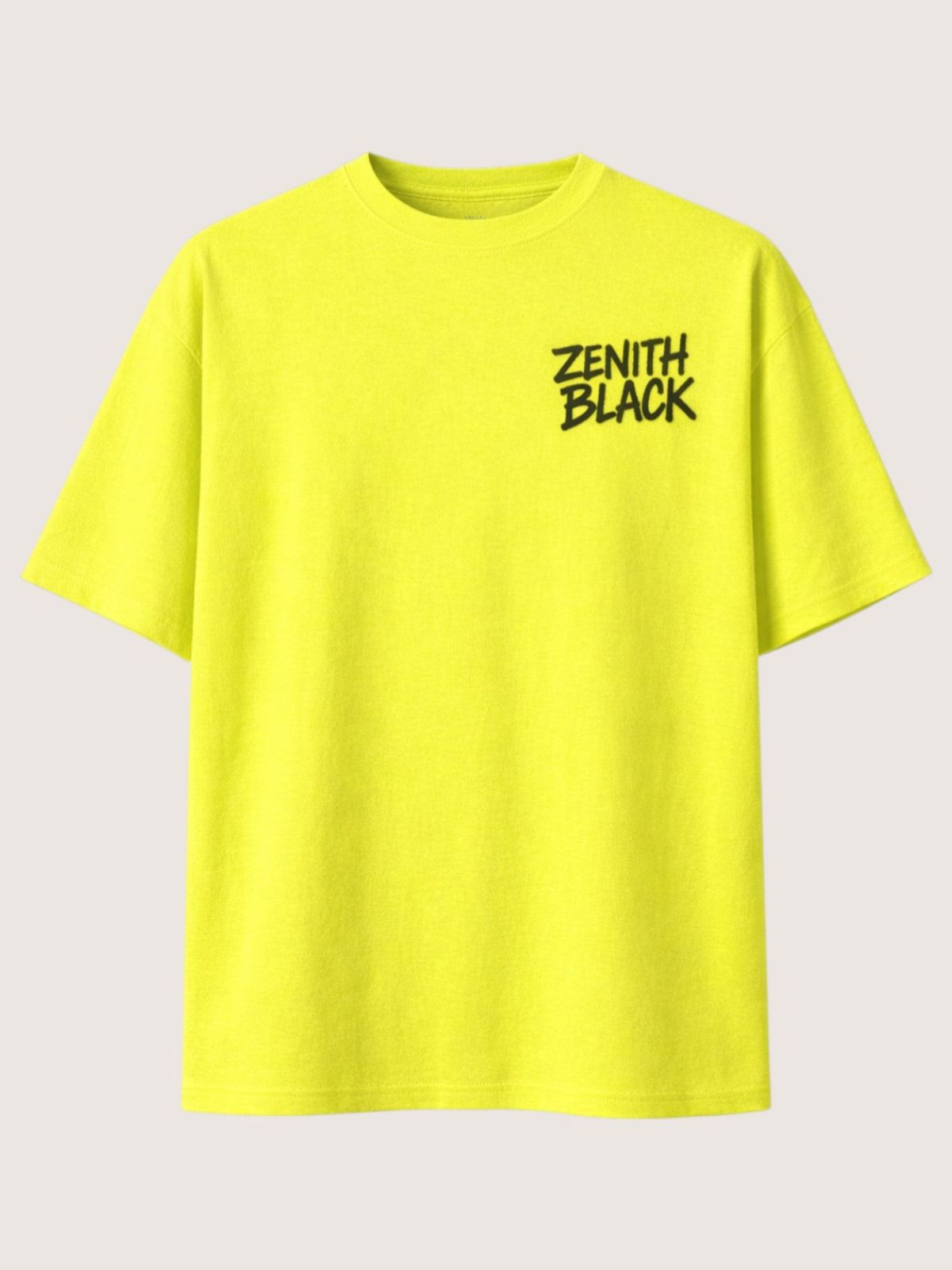 지블랙(ZBLACK) 제니스 블랙 오리지널 빅로고 오버핏 반팔(NEON YELLOW)