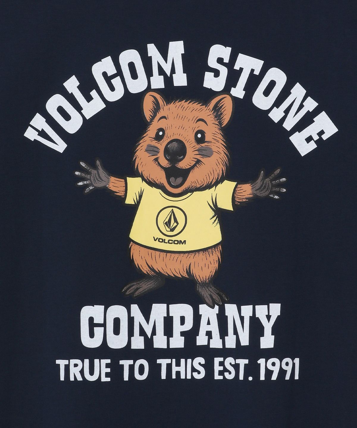 볼컴(VOLCOM) 해피 버디 오버핏 반팔티(네이비)