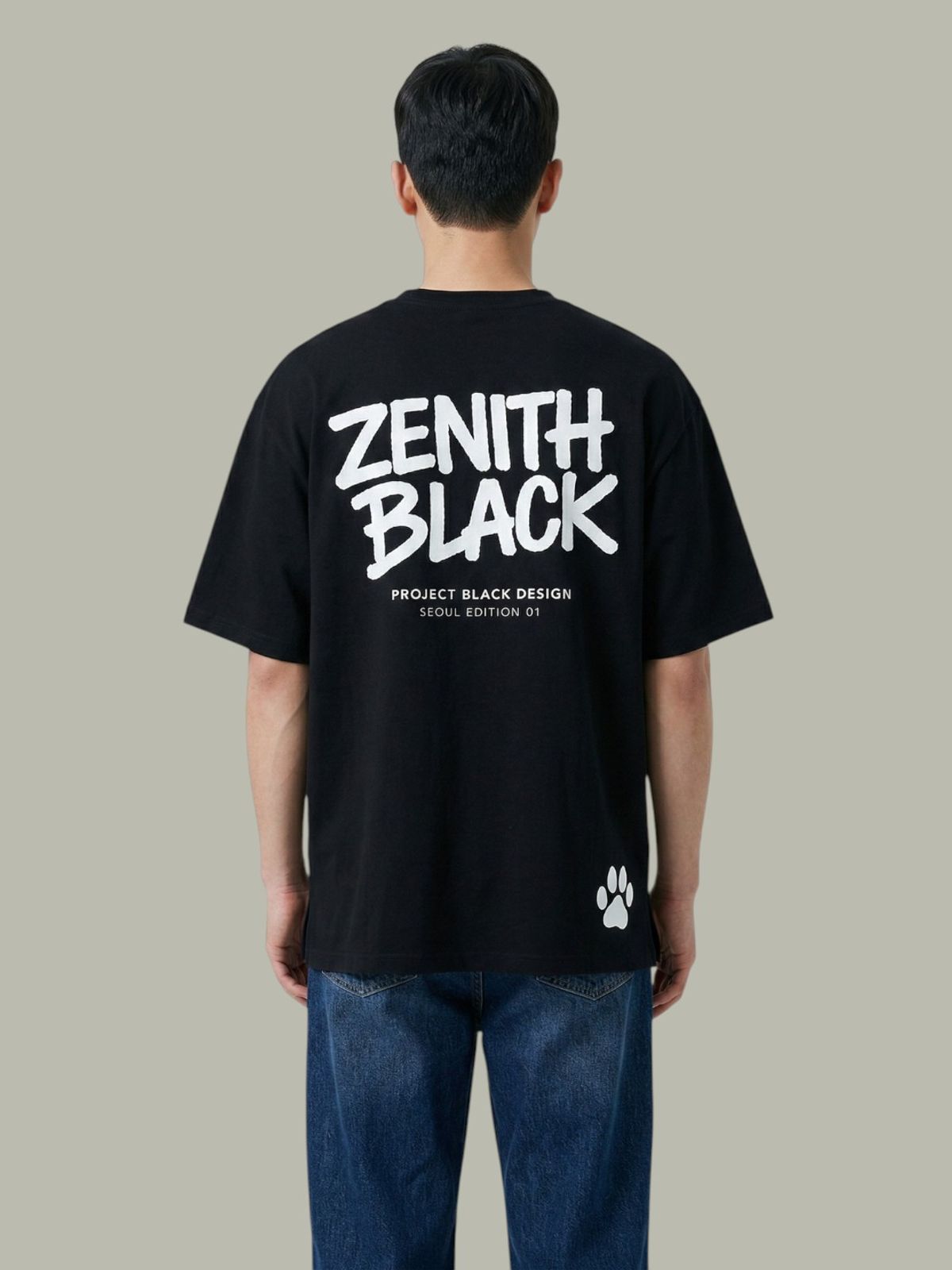 지블랙(ZBLACK) 제니스 블랙 오리지널 빅로고 오버핏 반팔(BLACK)