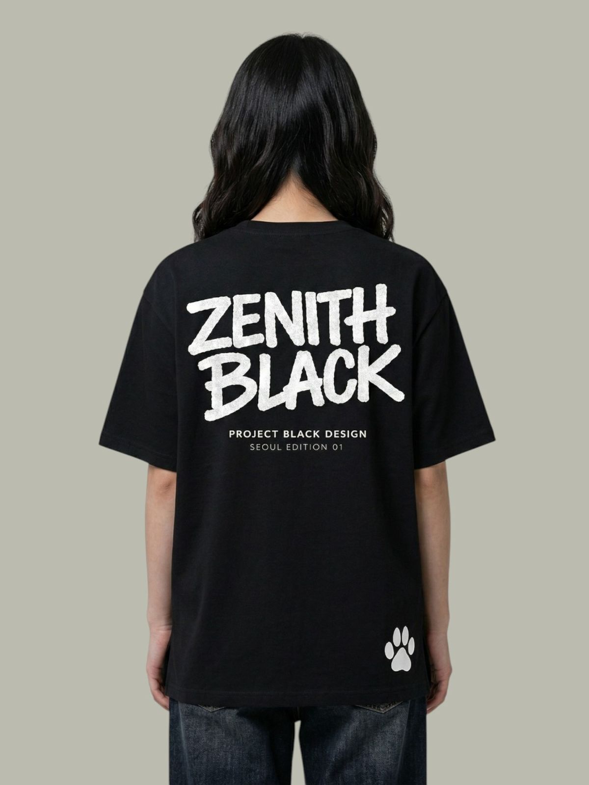 지블랙(ZBLACK) 제니스 블랙 오리지널 빅로고 오버핏 반팔(BLACK)