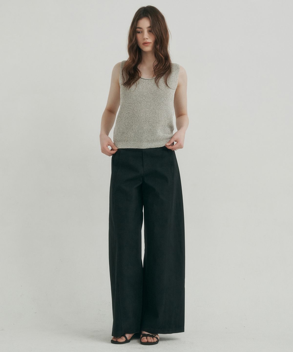 로시로우(LOSSYROW) Urban Wide Chino Pants black