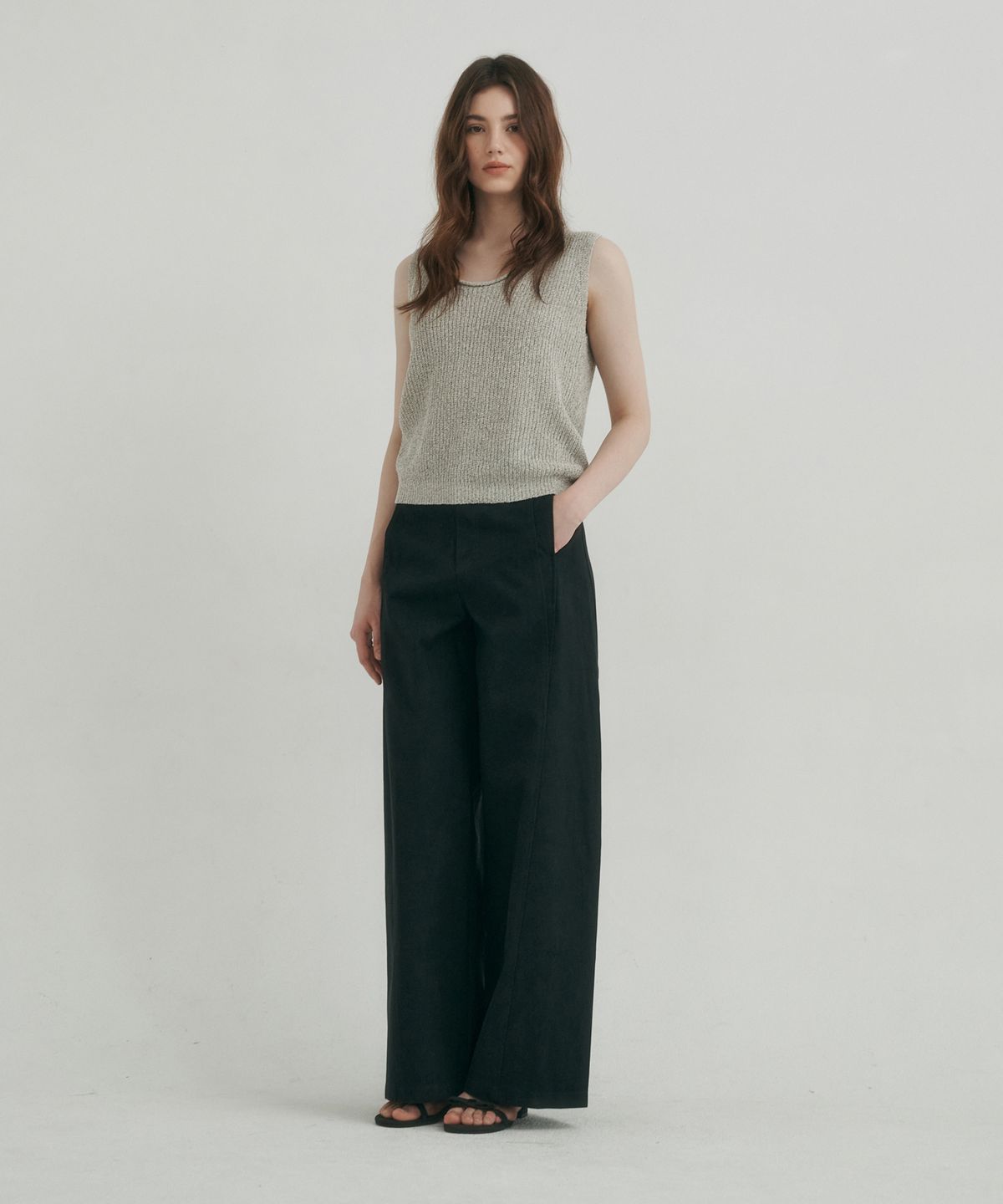 로시로우(LOSSYROW) Urban Wide Chino Pants black