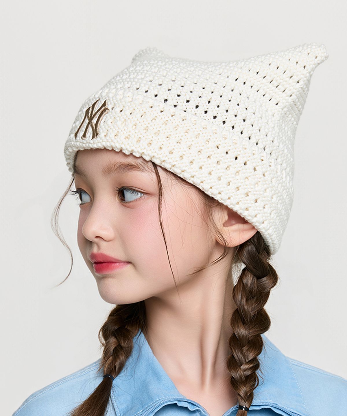 엠엘비 키즈(MLB KIDS) 미야옹 크로셰 비니 NY (Cream)