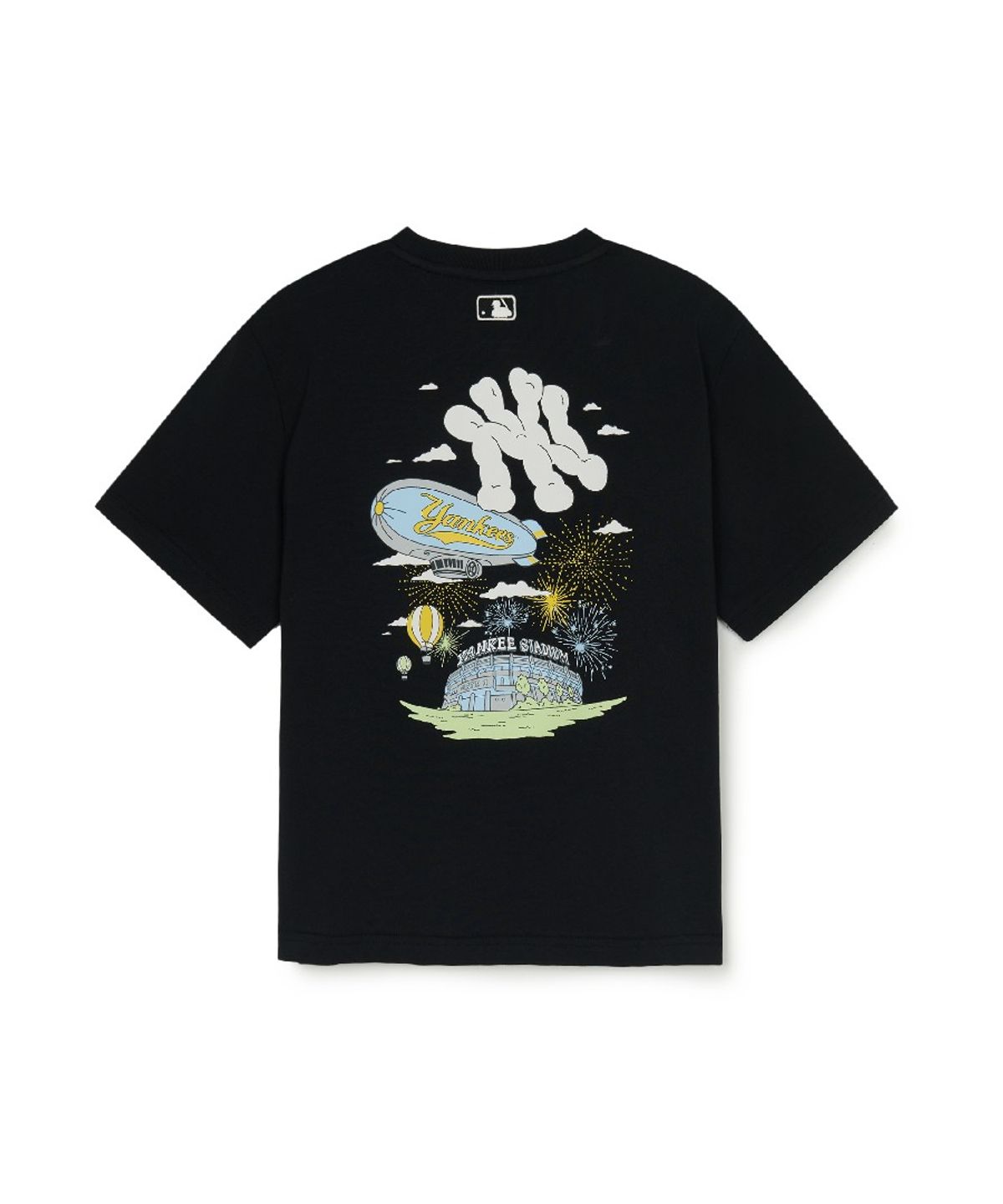엠엘비 키즈(MLB KIDS) 스포티브 썸머 구름 아트웍 티셔츠 NY (Black)
