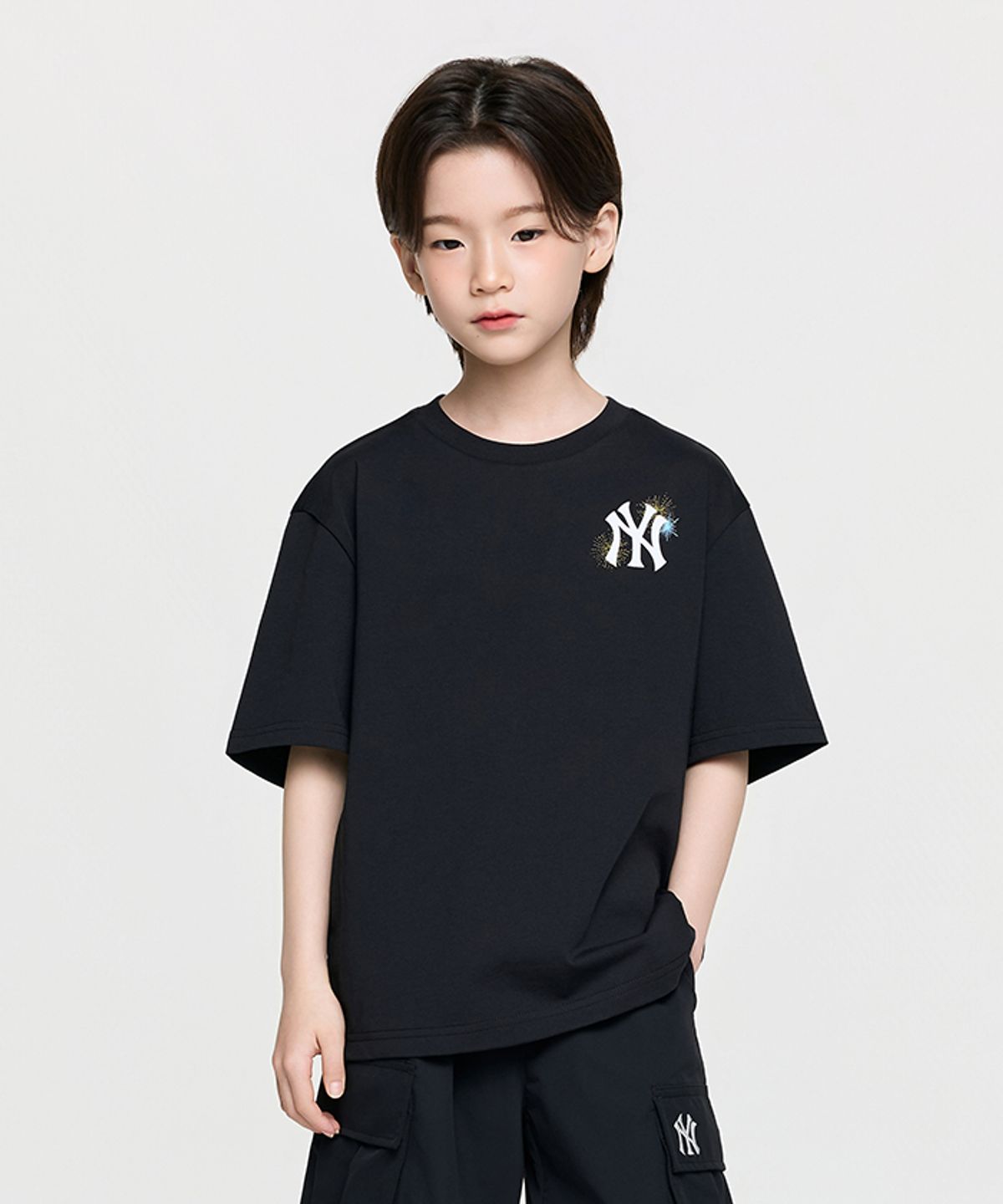 엠엘비 키즈(MLB KIDS) 스포티브 썸머 구름 아트웍 티셔츠 NY (Black)