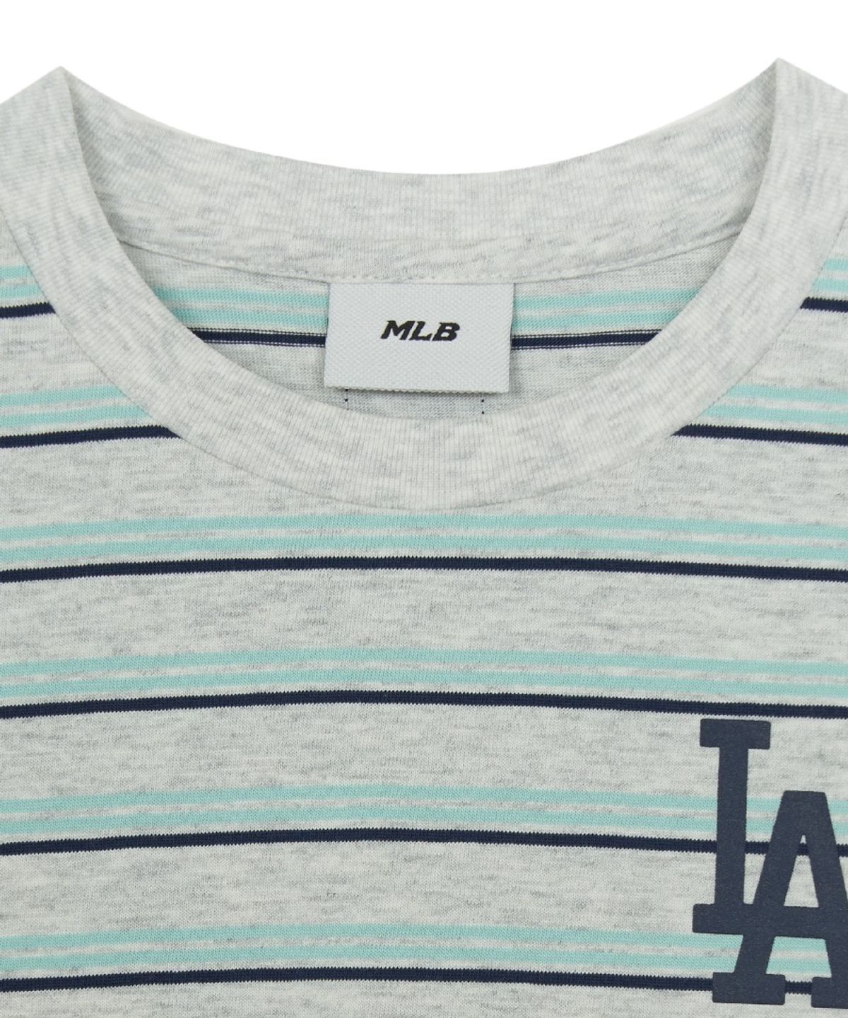 엠엘비 키즈(MLB KIDS) 스트릿 베이직 스트라이프 아트웍 티셔츠세트 LA (L.Melange Grey)