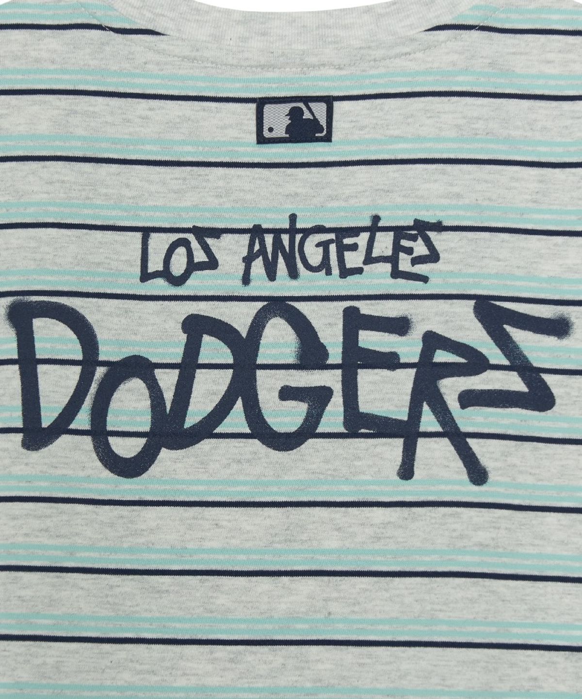 엠엘비 키즈(MLB KIDS) 스트릿 베이직 스트라이프 아트웍 티셔츠세트 LA (L.Melange Grey)