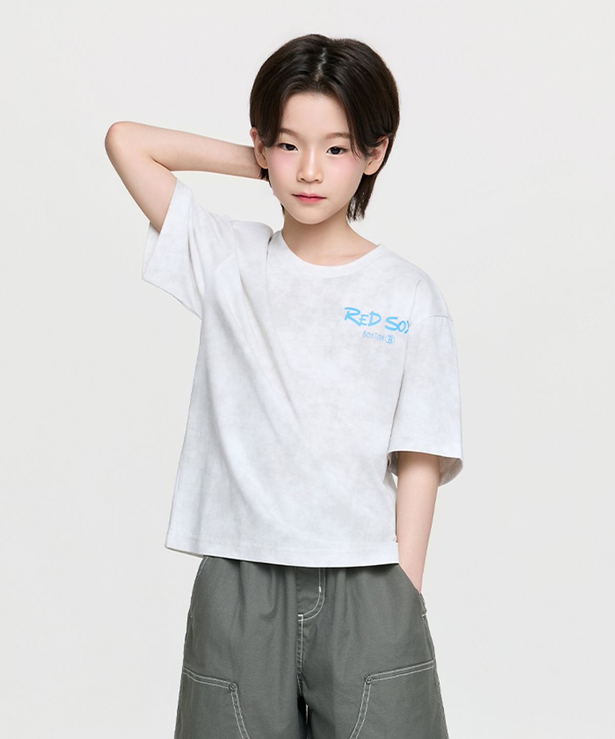 엠엘비 키즈(MLB KIDS) 스트릿 바크&바니 타이다이 DTP 티셔츠 BOS (Ivory)